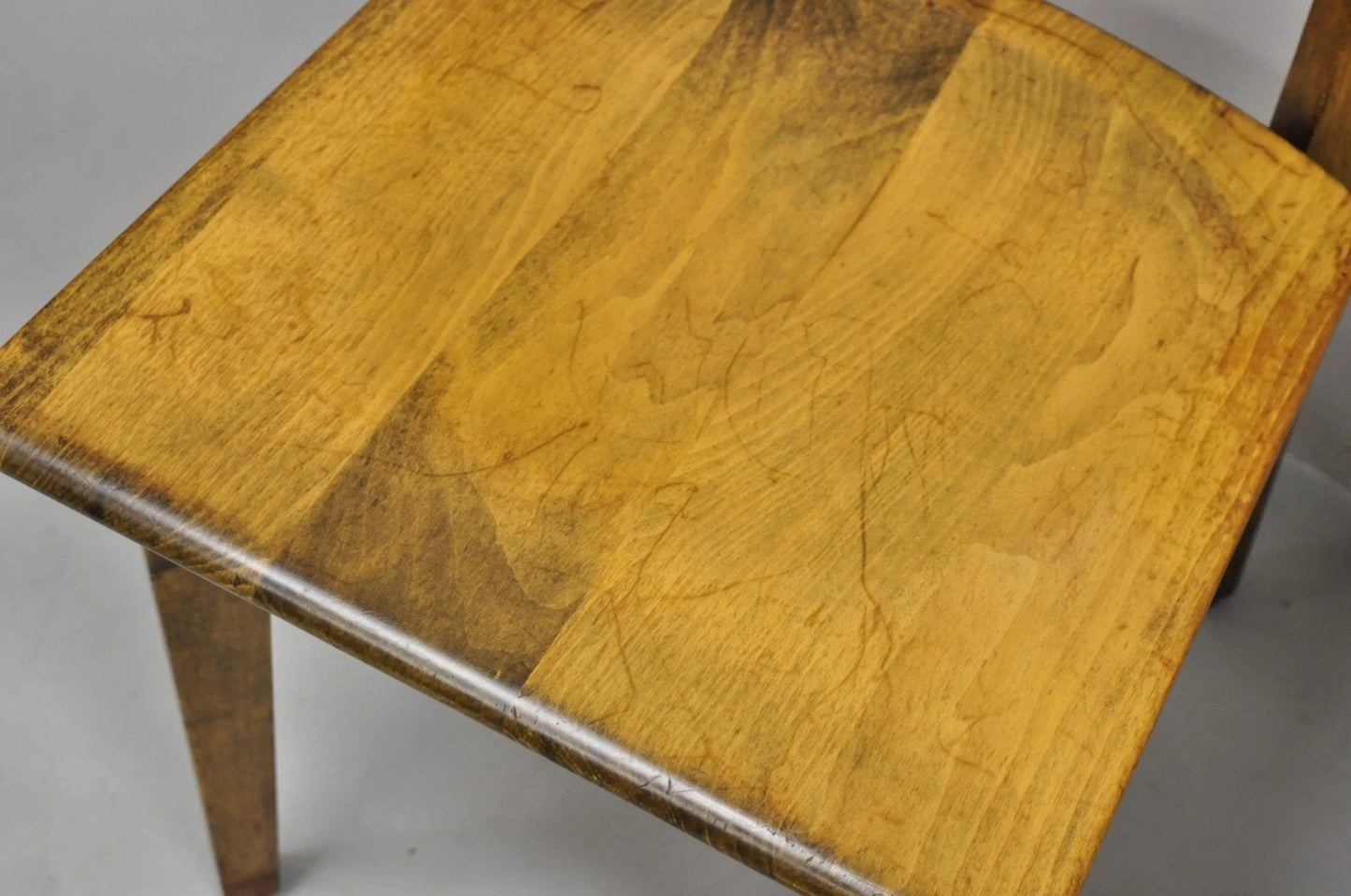 Vintage Gunlocke Mid Century Modern Maple Wood Side Chairs - a Pair