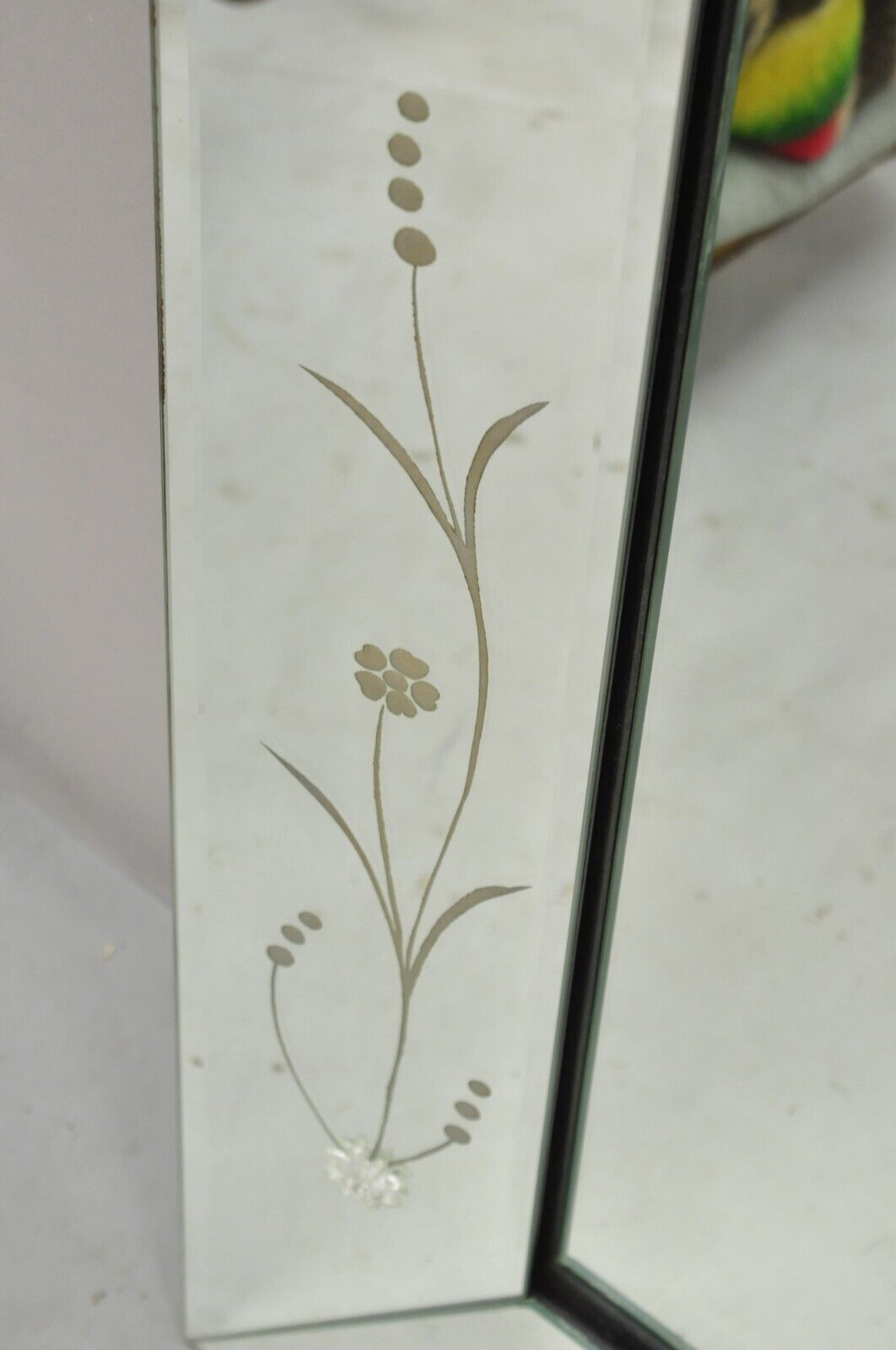 Vintage Hollywood Regency Venetian Style Etched Frame 42x66 Wall Mirror