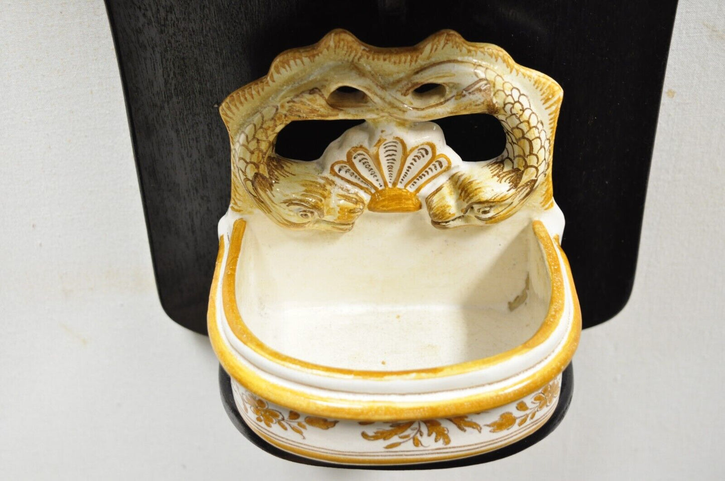 Vintage French Country Lavabo Italian Porcelain Painted Wall Washbasin Sink