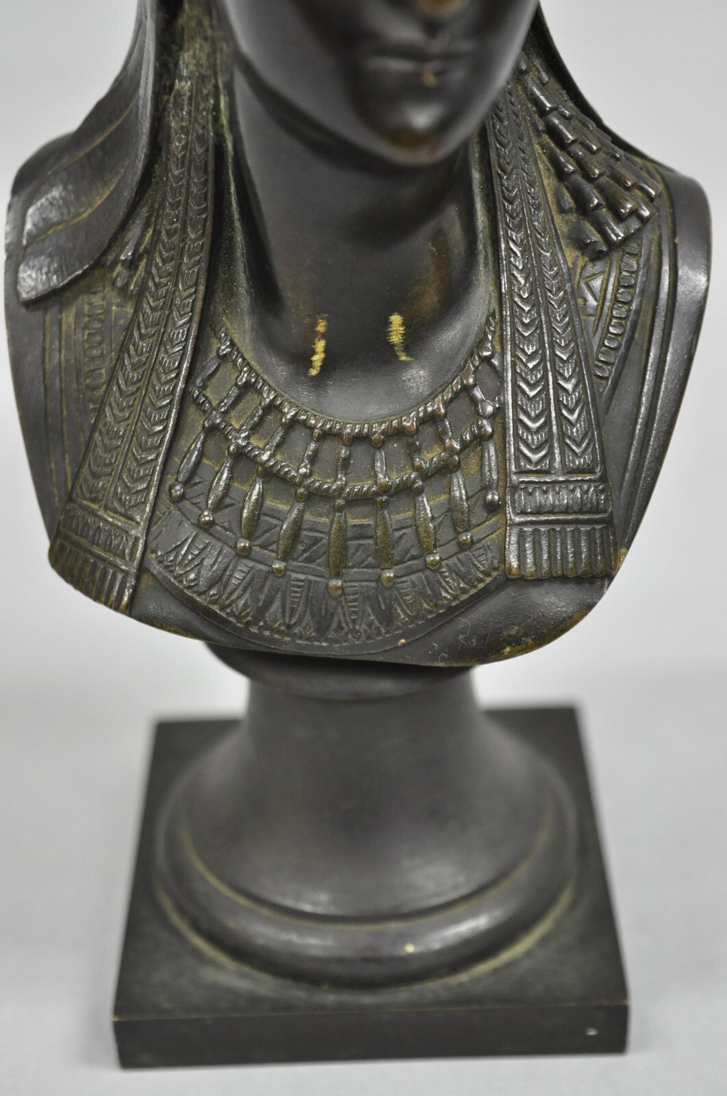 Antique Egyptian Revival Small 7" Bronze Grand Tour Bust of a Pharaoh