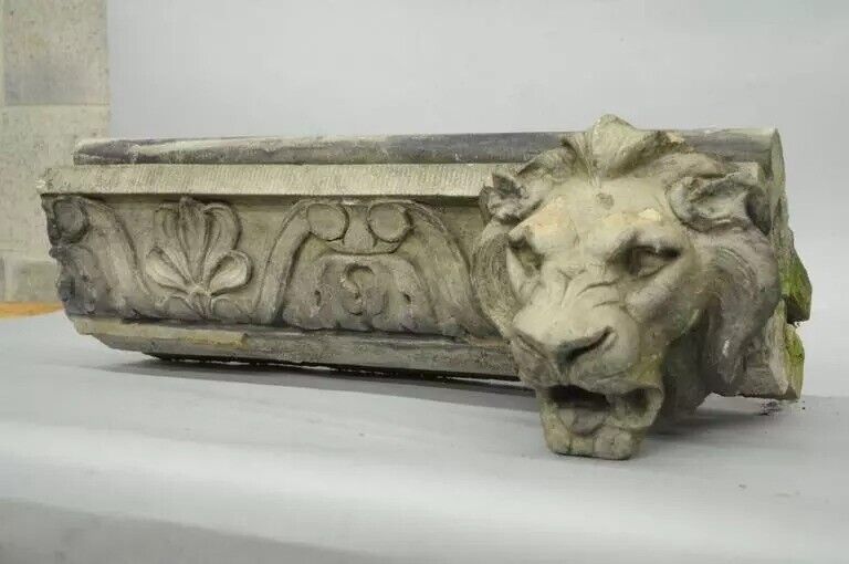 19th C. Terracotta Lion Head Regency Style Building Garden Architectural Element