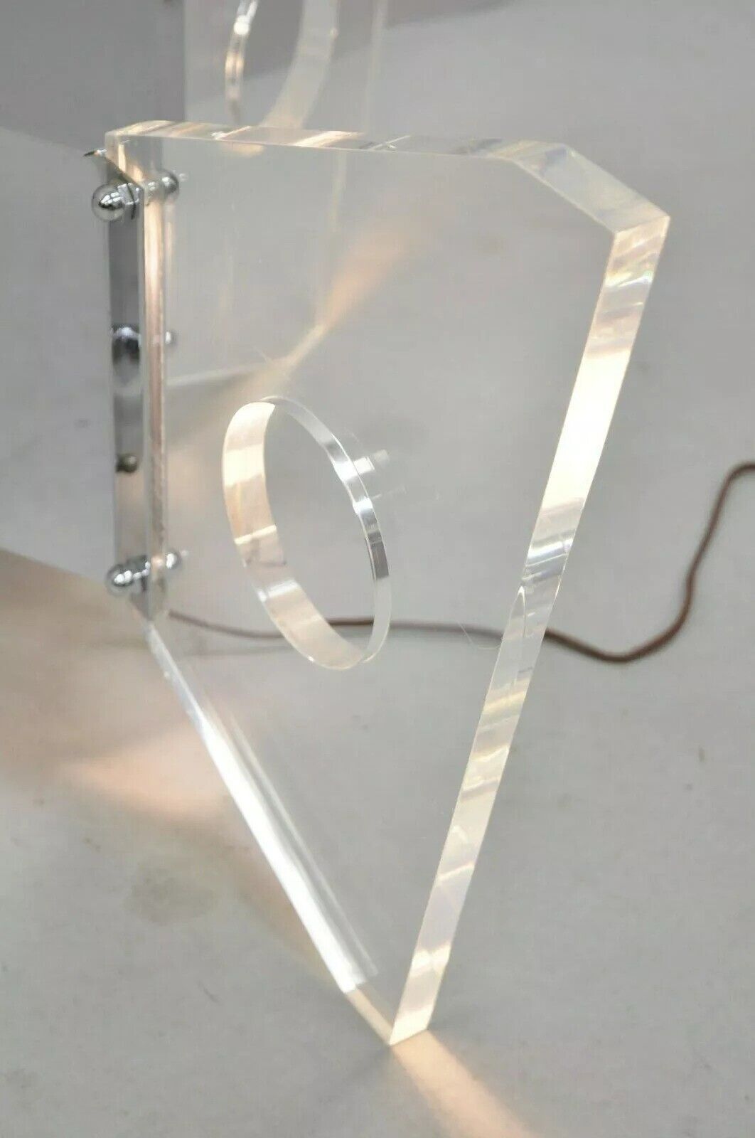 Illuminated Mid Century Modern Lucite & Chrome Butterfly Coffee Table Base