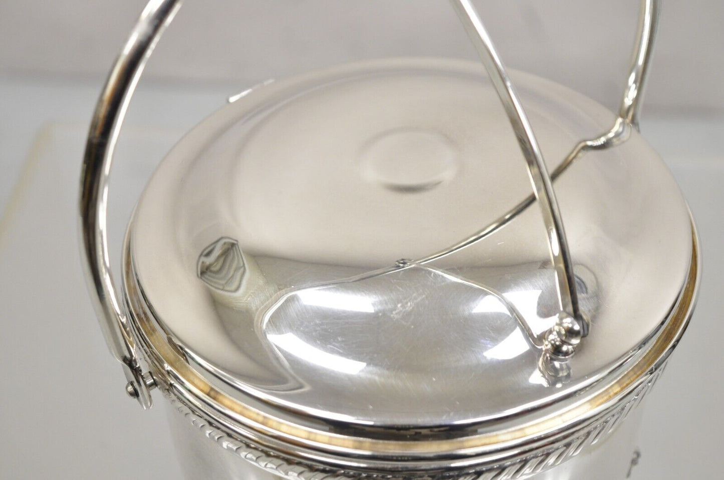Vintage Victorian Style Reticulated Handle Silver Plated Ice Bucket by Bristol
