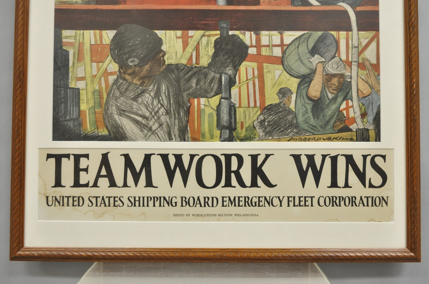 World War 1 "Team Work Wins United States Shipping Board" Original Poster Print