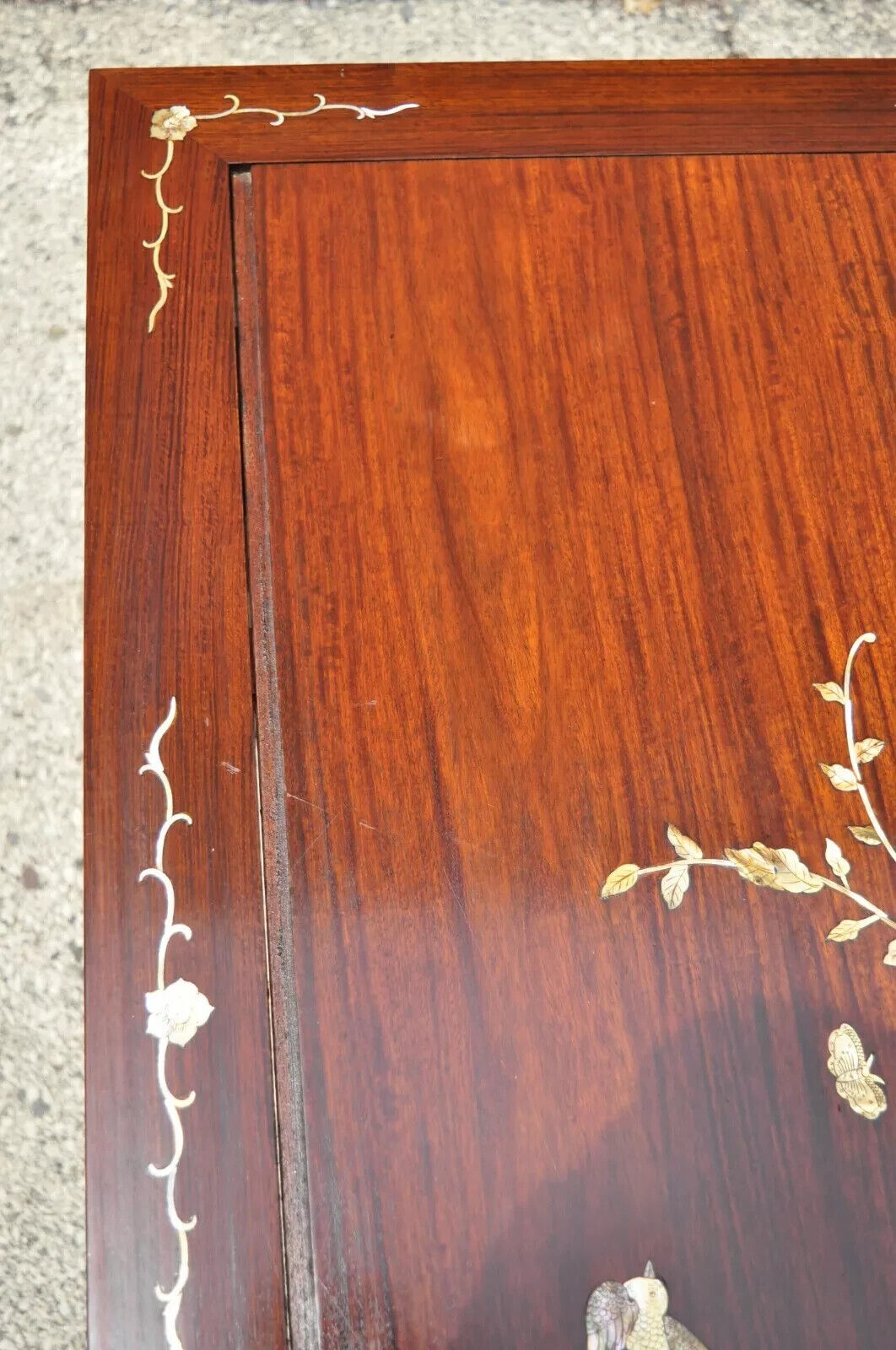 Vintage Chinese Harwood Chinoiserie Dining Room Set Table 8 Chairs - 9 Pc Set