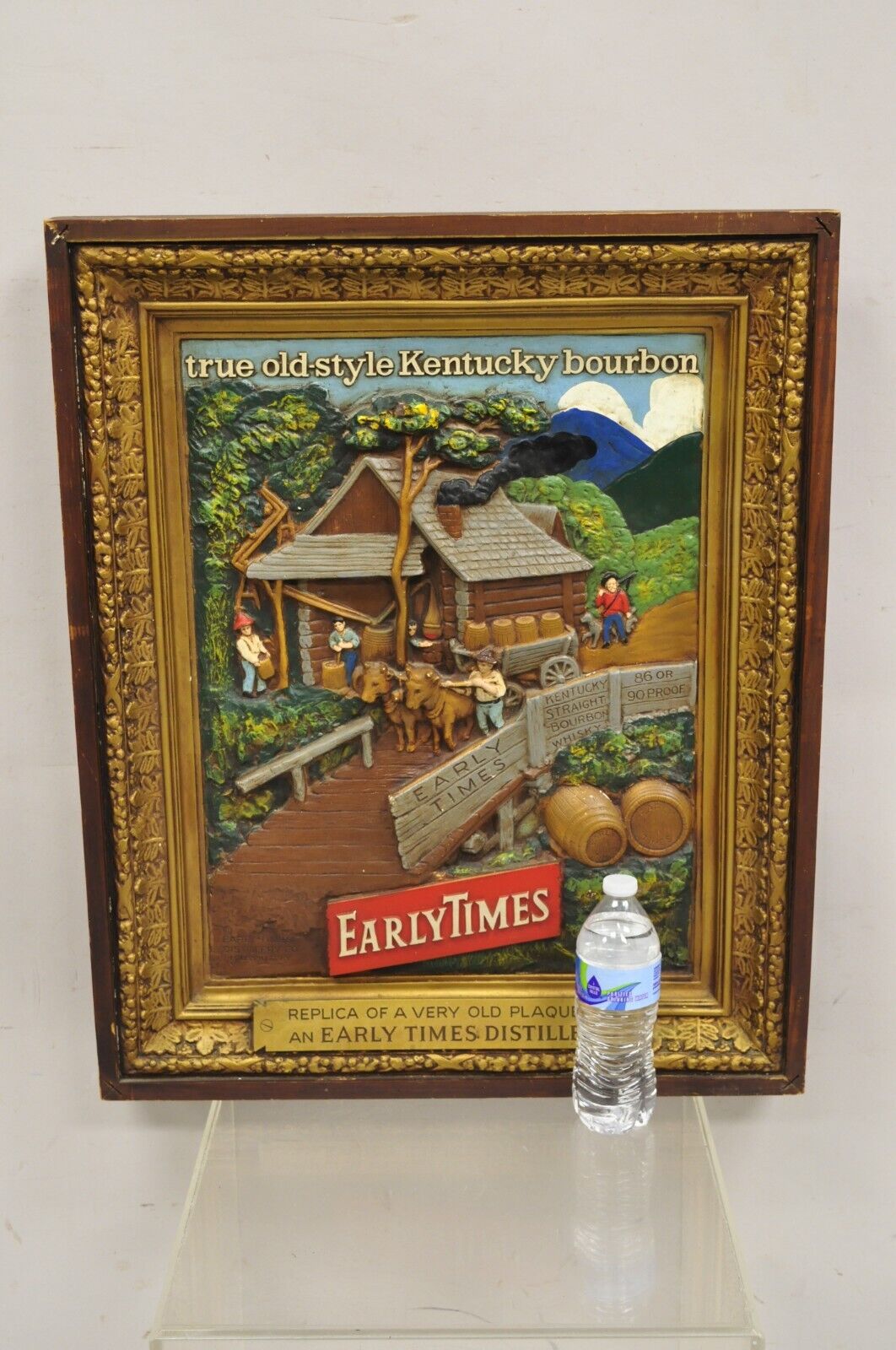 Vintage Early Times Kentucky Bourbon Whiskey Plaster Replica Art Painting Plaque