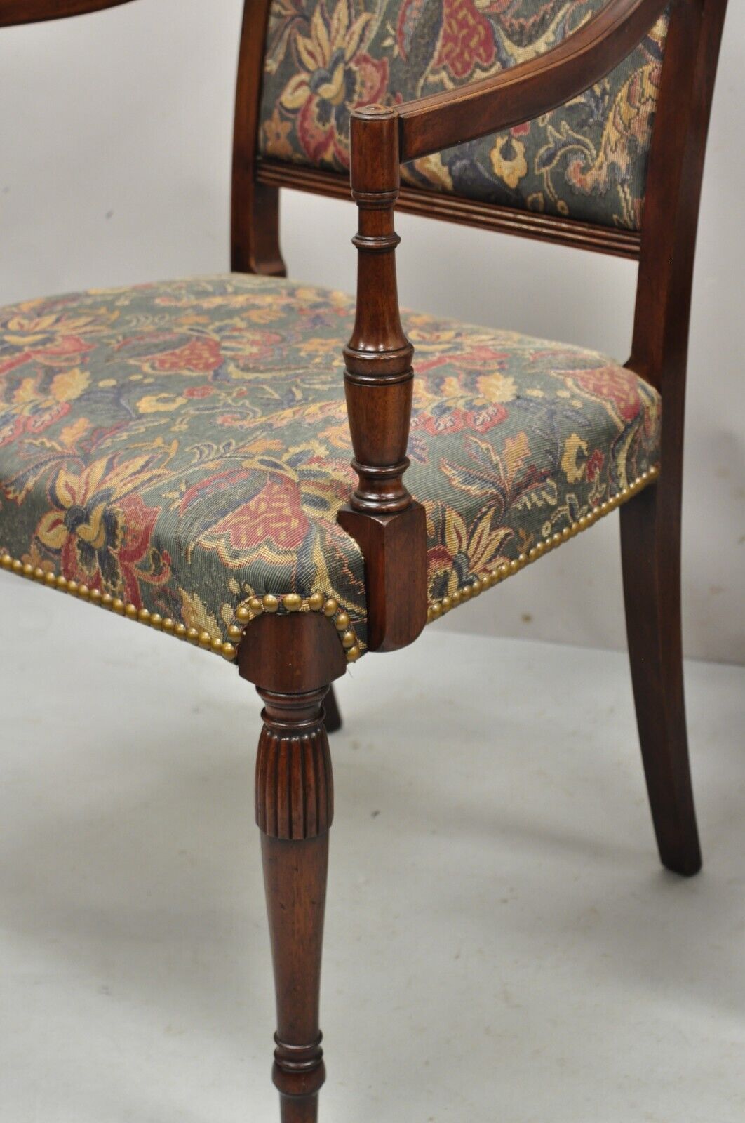 Vintage Mahogany English Sheraton Style Dining Chairs Prince of Wales - Set of 6