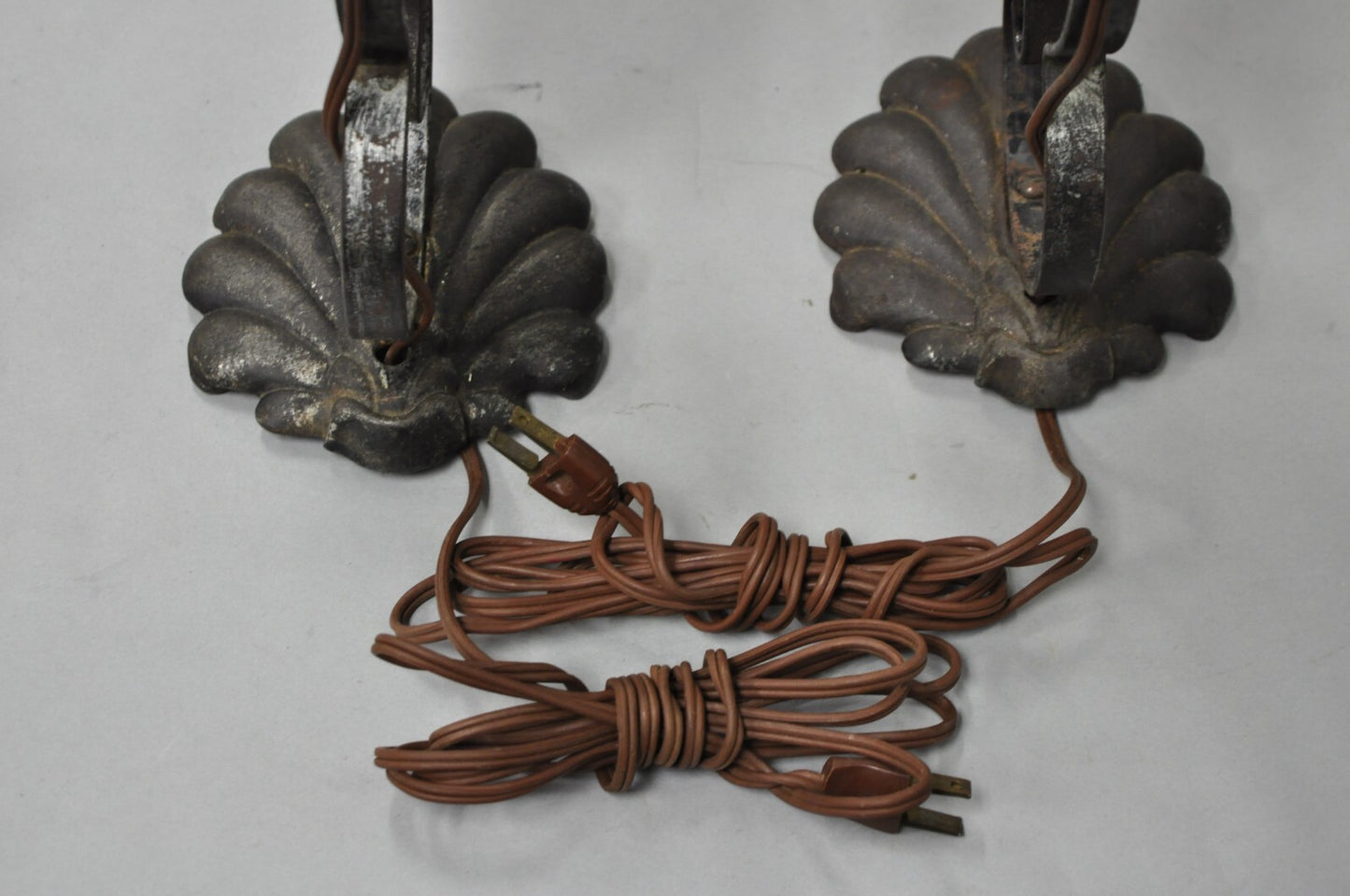 Antique Arts & Crafts Hand Hammered Metal Small Lantern Table Lamps - a Pair
