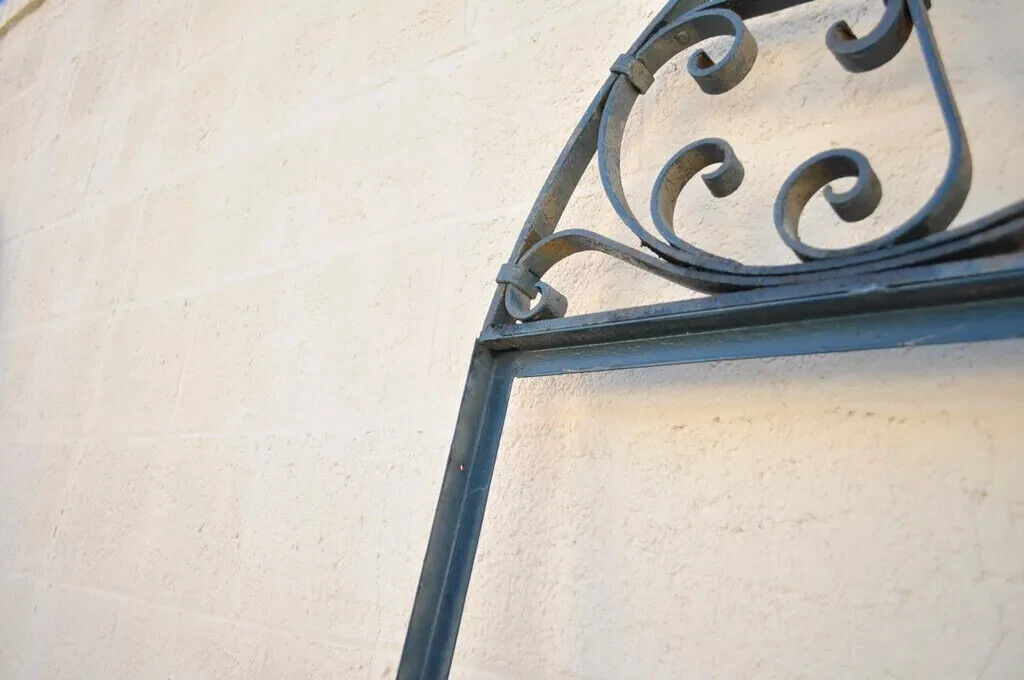 Vintage Wrought Iron Arch Top 90" Full Length Floor Mirror Frame Garden Element