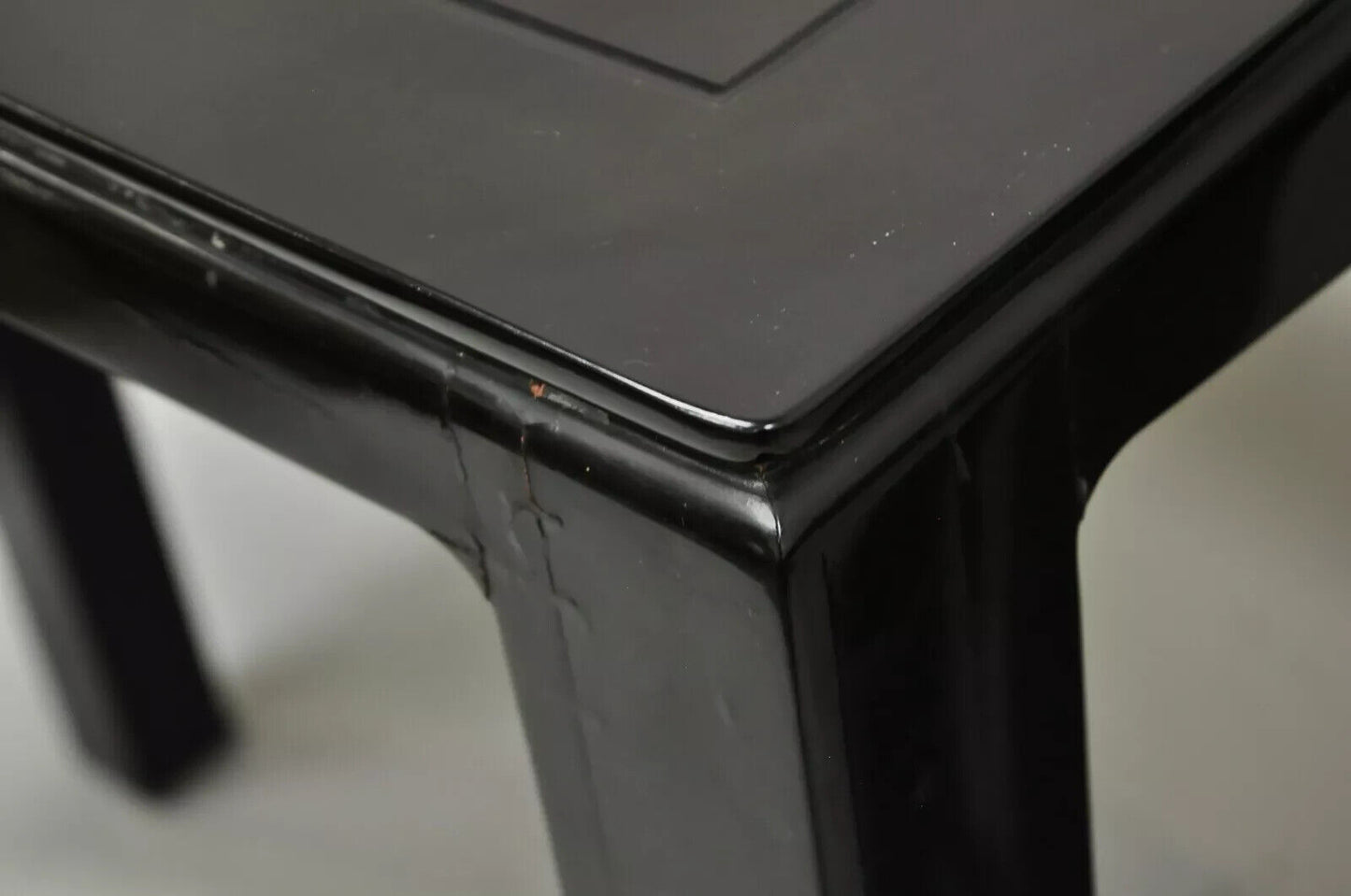 Chinese Ming James Mont Style Black Lacquer Sofa Hall Console Tables - Pair