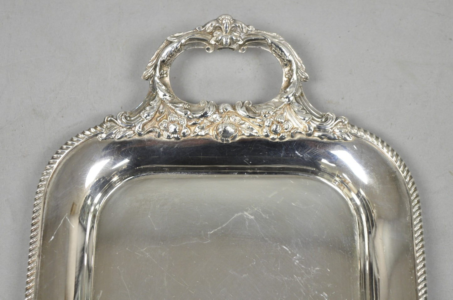 Vintage Barker Ellis English Regency Narrow Silver Plated Serving Dish Bar Tray