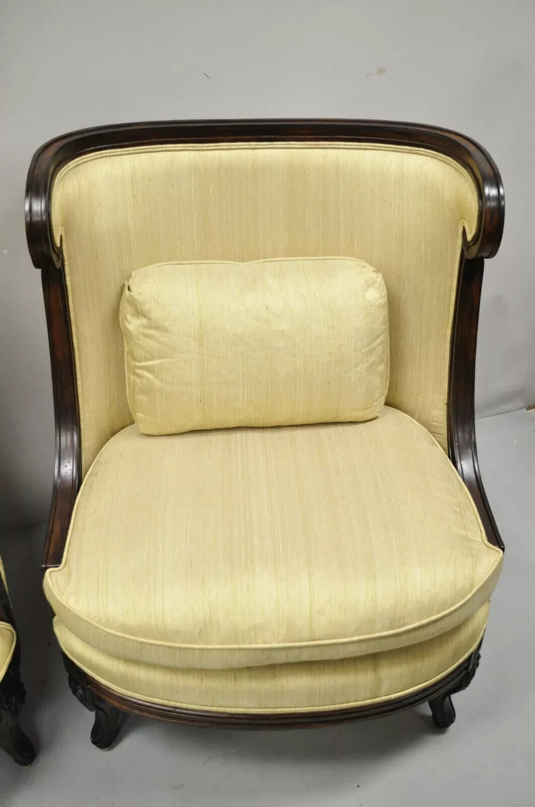 Alexander & Mary John Richard Oversize Barrel Back Lounge Club Chairs - a Pair