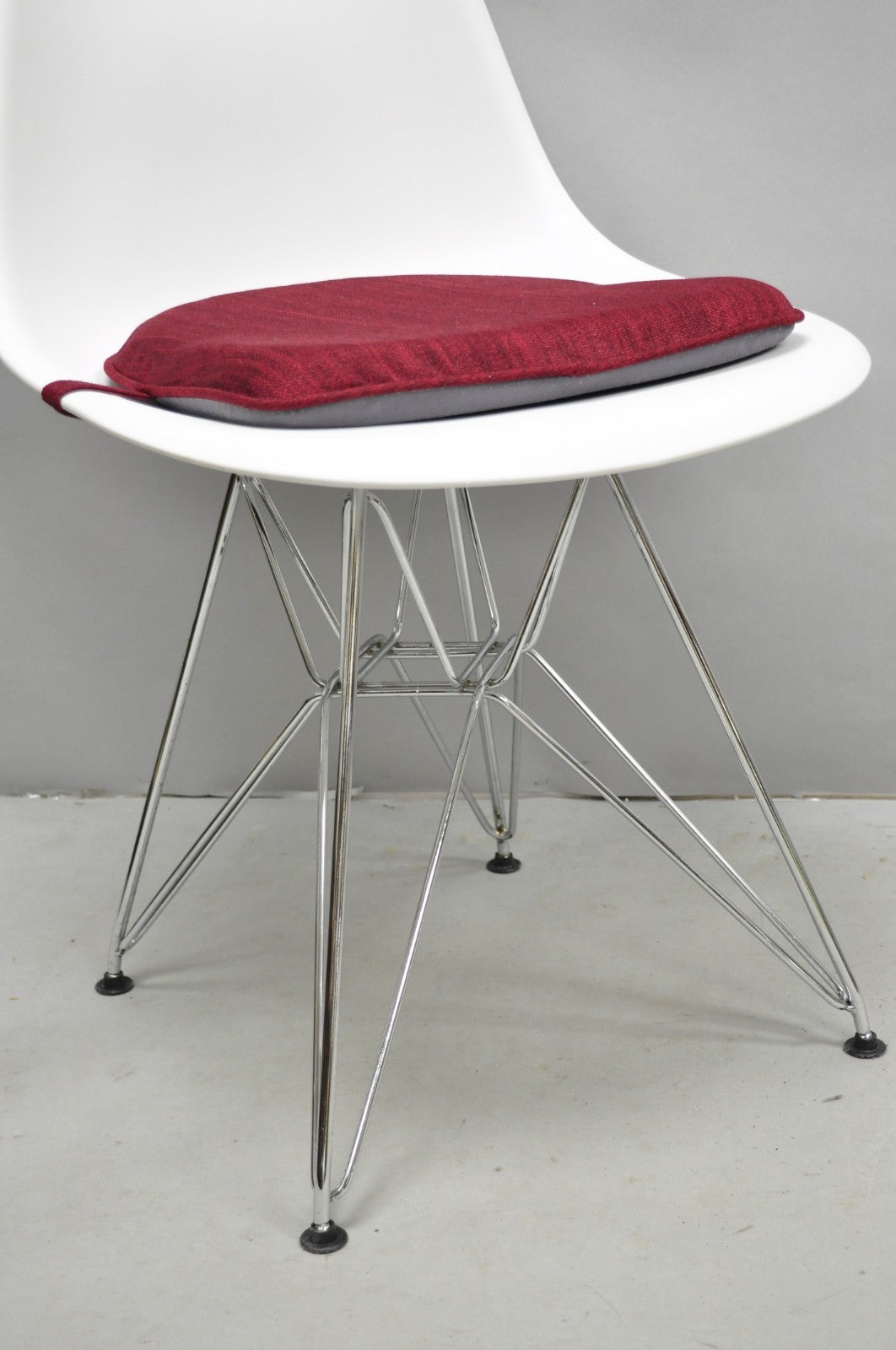 Modern Eames Style Molded Plastic Metal Base Dining Side Chairs - Set of 4
