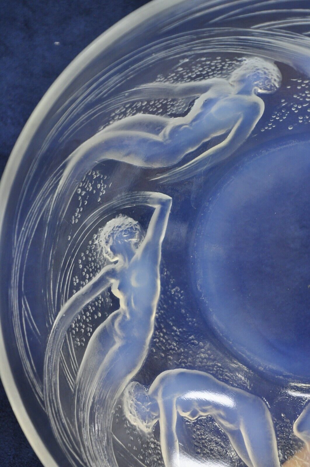 René Lalique Ondines Opalescent Glass Swimming Mermaids French Dish Bowl