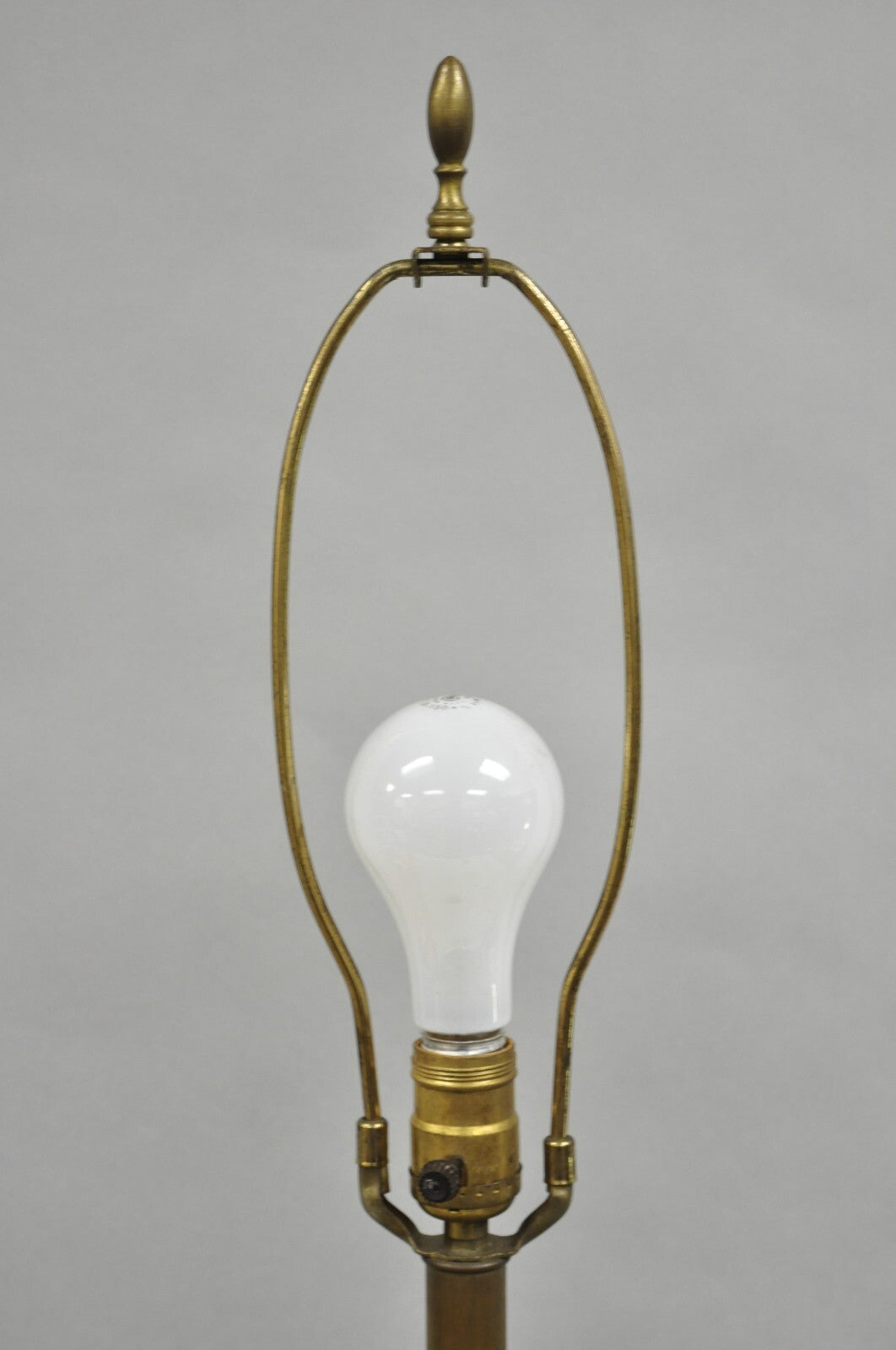 Vintage Syrian Anglo Indian Ornate Floral Etched Brass Tall Table Lamp
