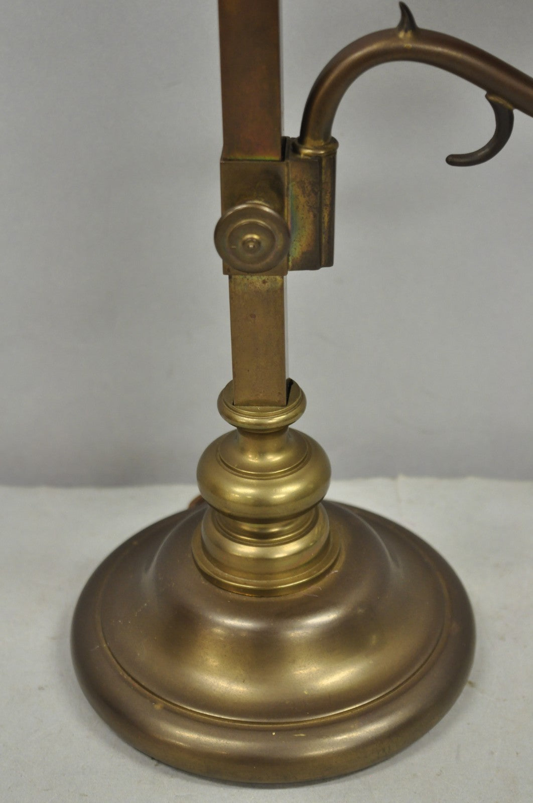 Vintage Chapman French Country Patinated Brass Branch Candlestick Desk Lamp