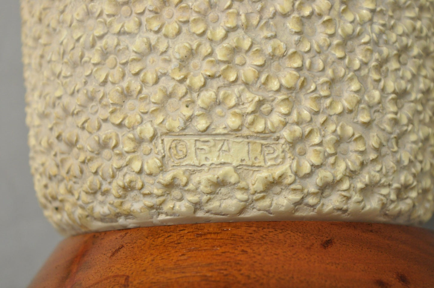 Vintage Mid Century Danish Modern FAIP Plaster Ceramic Daisy Flower Table Lamp