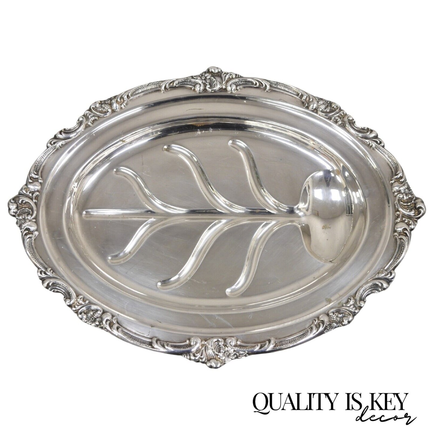Vintage Gorham YC1620 Oval Silver Plated Meat Cutlery Serving Platter Tray