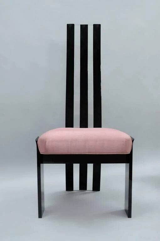 Mid Century Modern Black Lucite Sculptural Dining Chairs by Hill Mfg - Set of 6