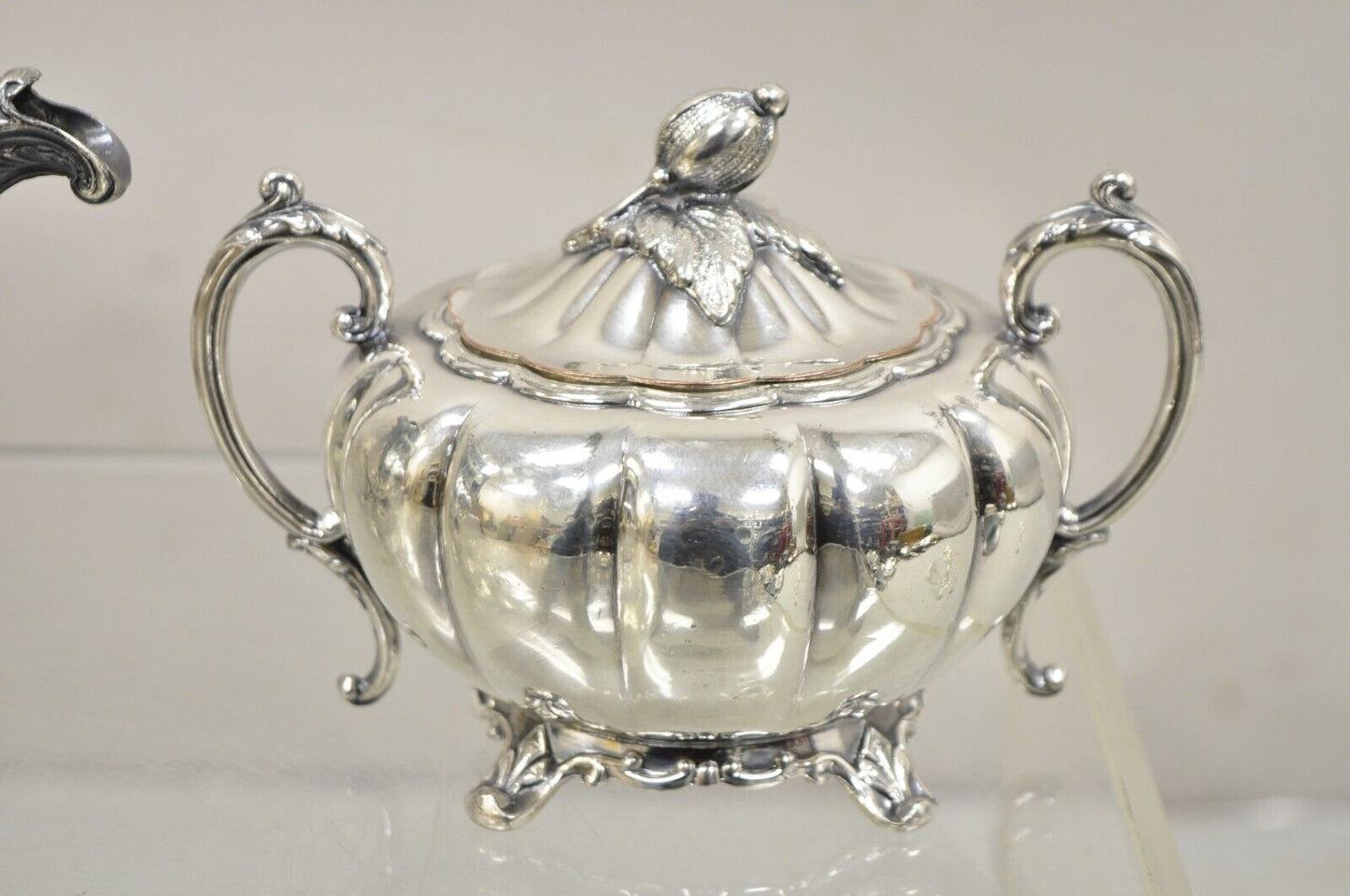 Old English Melon Community Plate Silver Plated Coffee Tea Set - 2 Pc Set