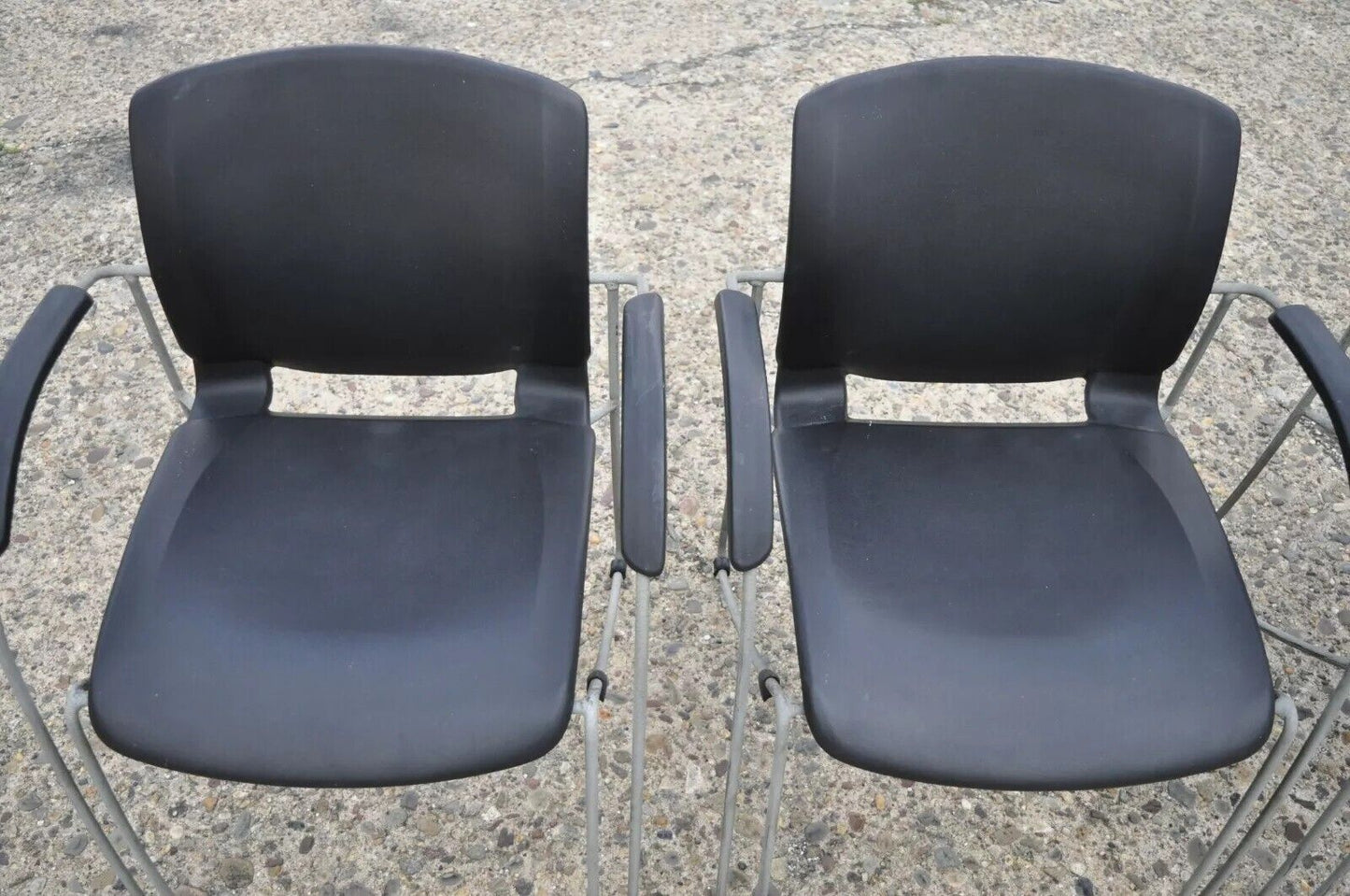 Haworth Zooey Chu Modern Stacking Waiting Room Office Dining Chairs - Set of 4