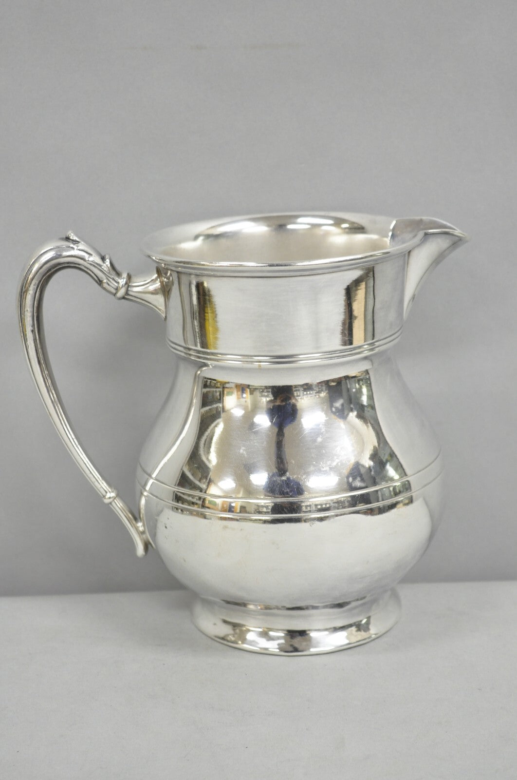 Vintage Victorian Silver Plated Pewter Bulbous Lemondade Water Pitcher