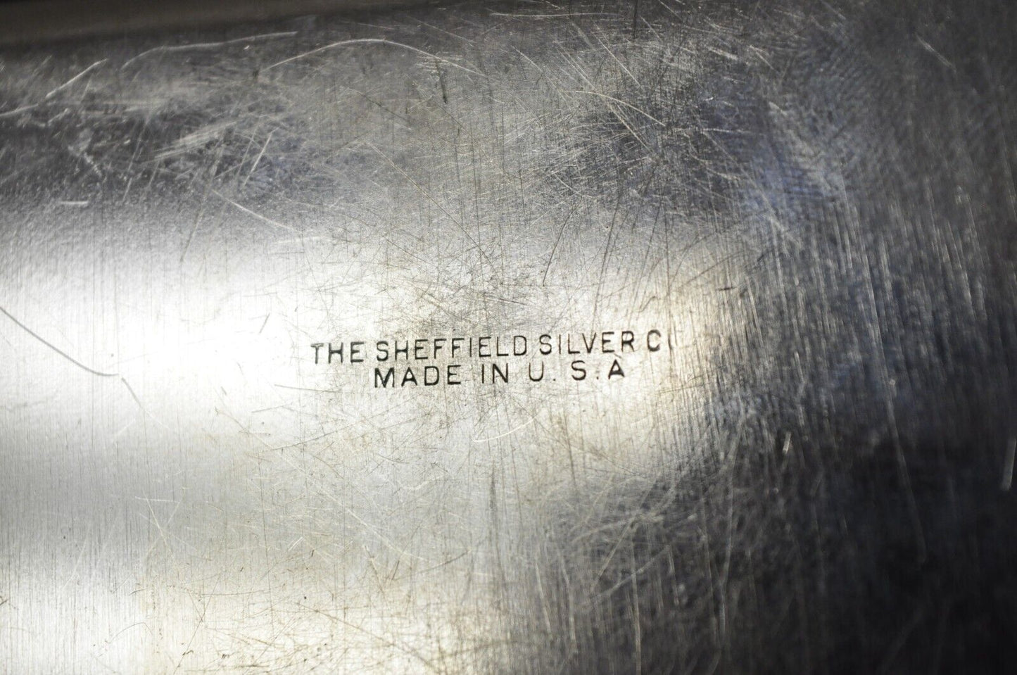 Sheffield Silver Co. USA Silver Plated Butlers Crumb Catcher Tray w/ Broom