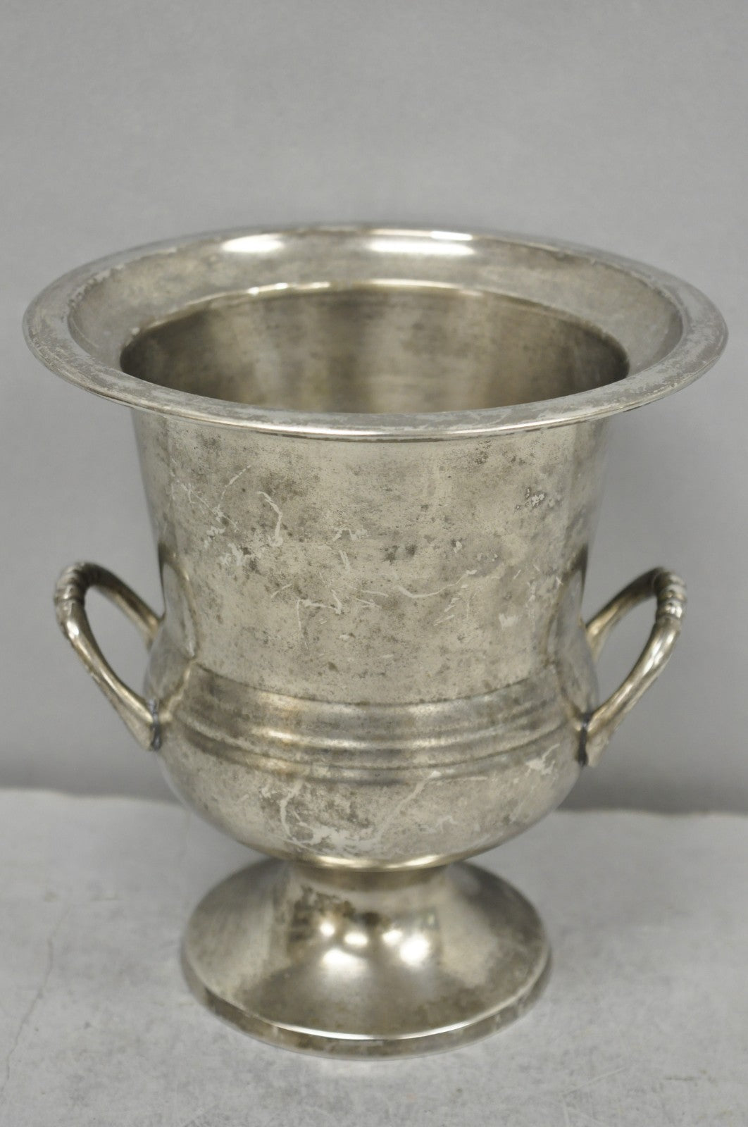 Vintage Aged Silver Plated Small Trophy Cup Urn Champagne Chiller Ice Bucket
