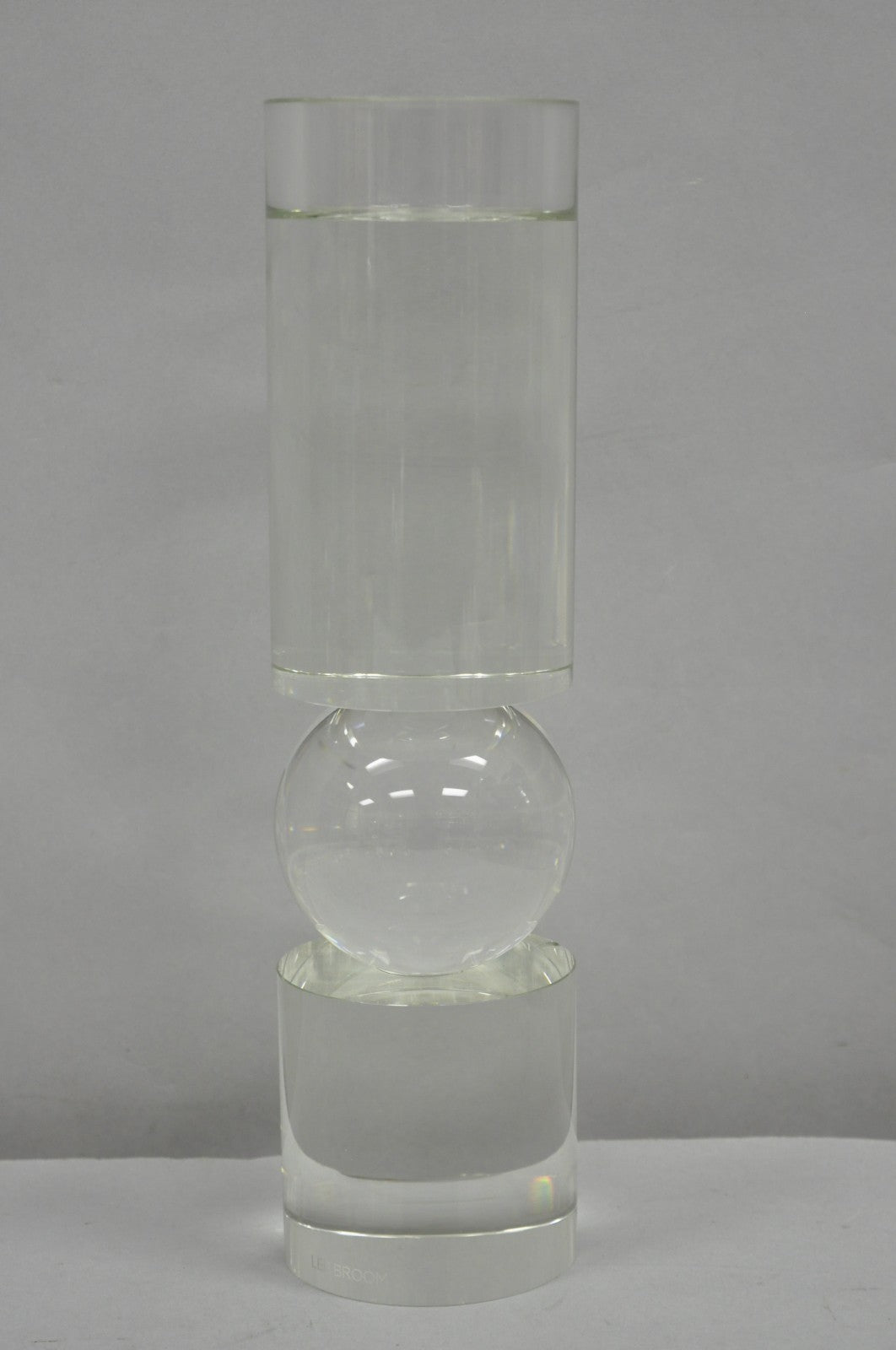 Modern Lee Broom Fulcrum Art Glass 12" Transparent Candlestick