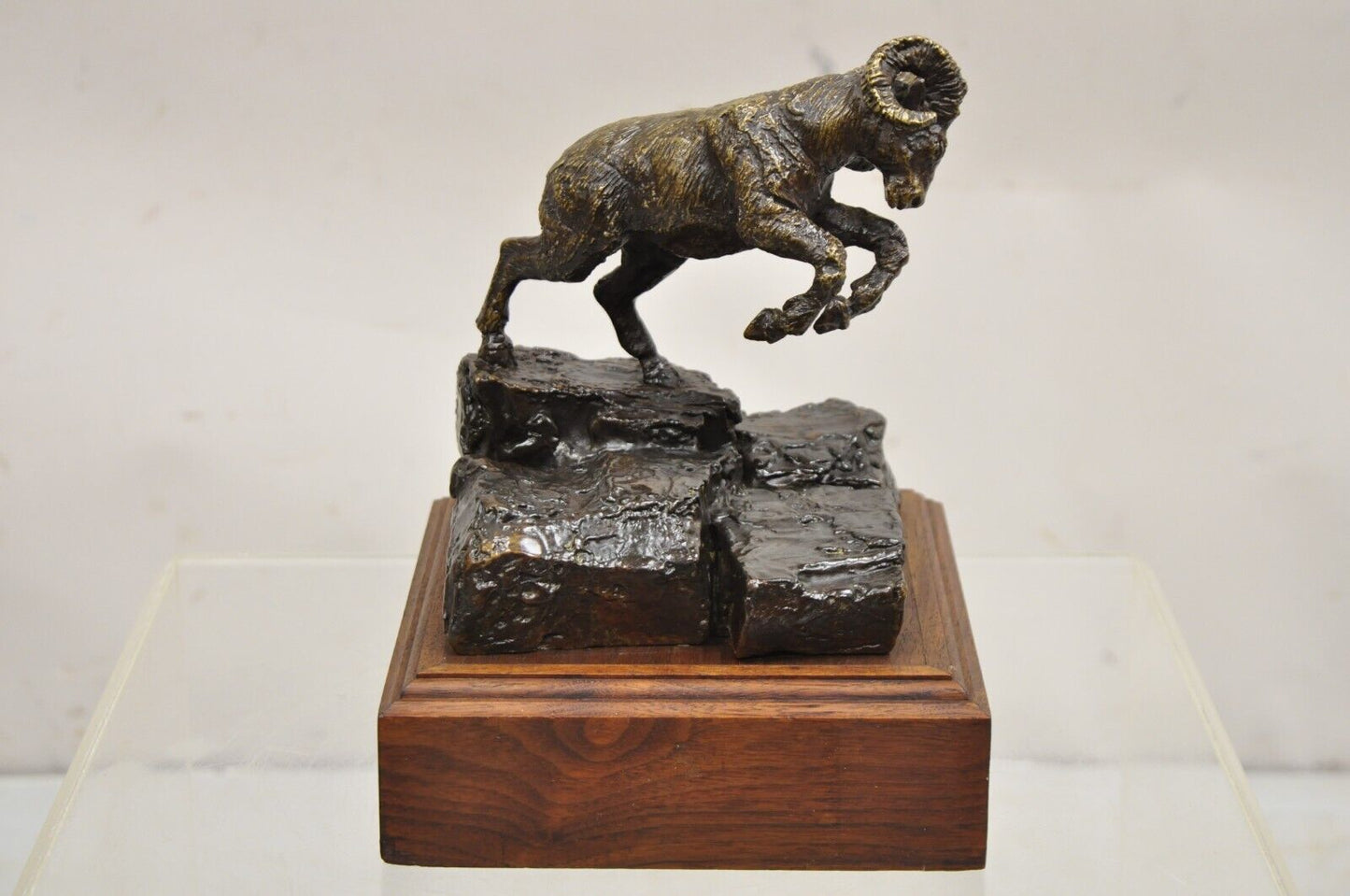 Vintage Wally Shoop 1985 Bronze Ram Bighorn Sheep Sculpture Limited 13/250