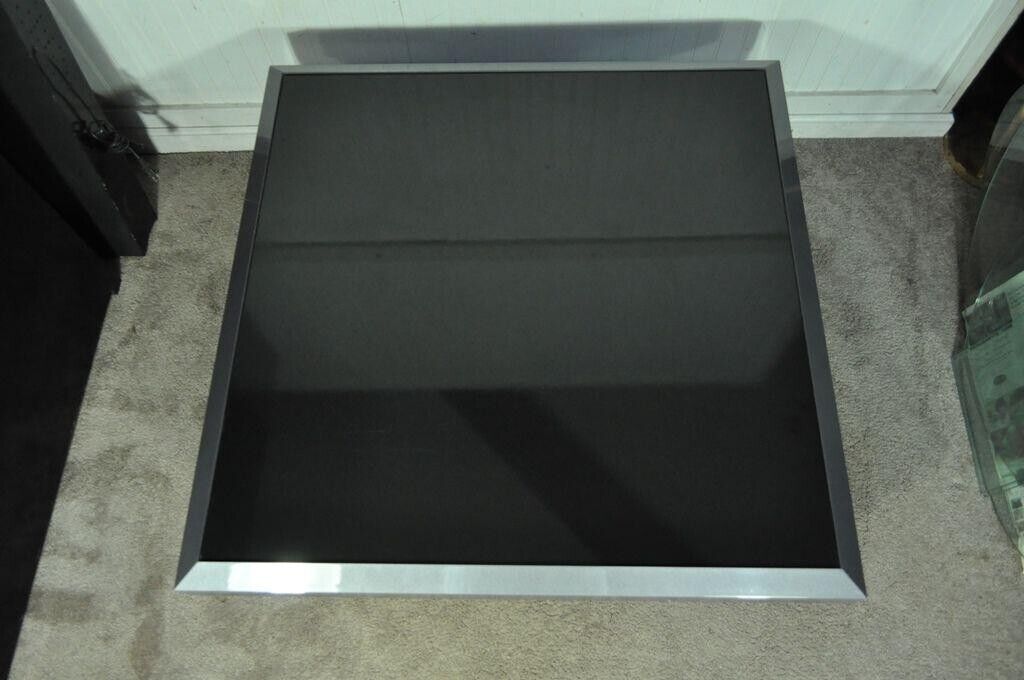 Custom Industrial Modern Large Aluminum Gun Metal 40" Square Coffee Table