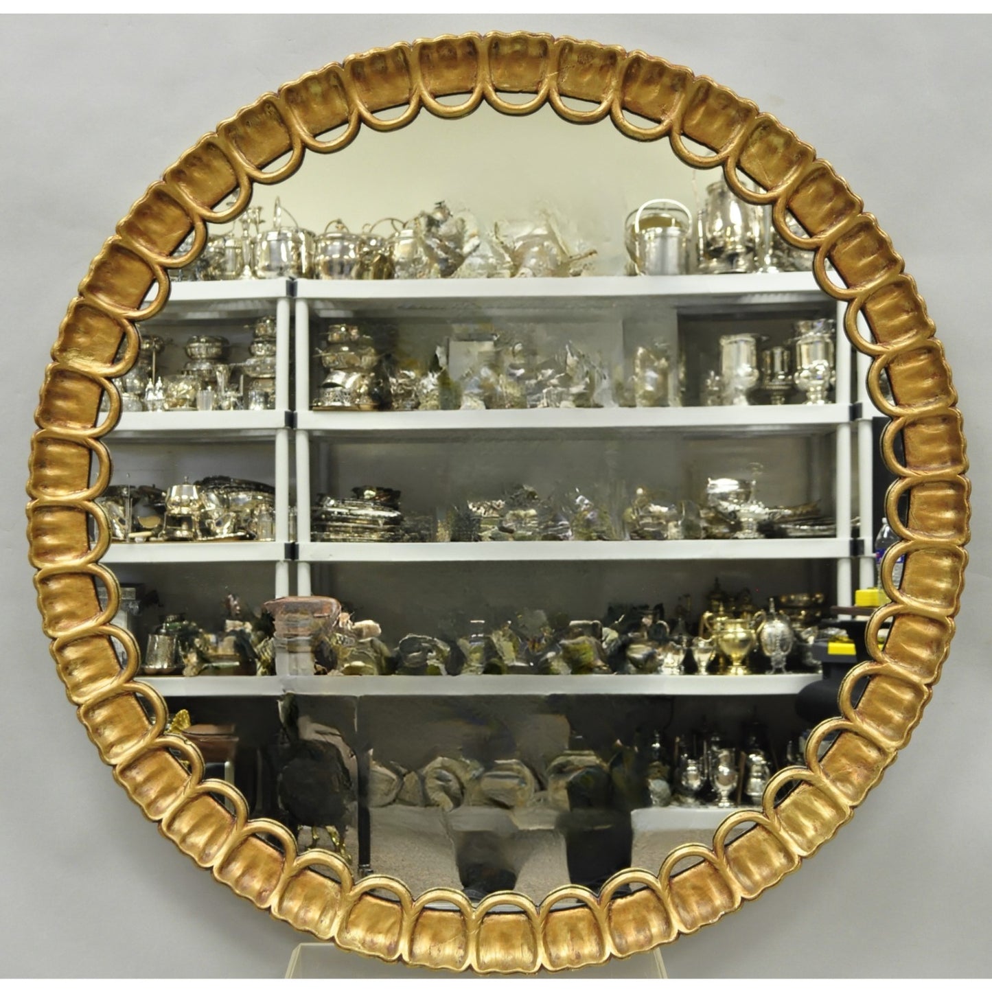 Vintage Palladio Italian Hollywood Regency Gold Gilt 39" Round Sunburst Mirror