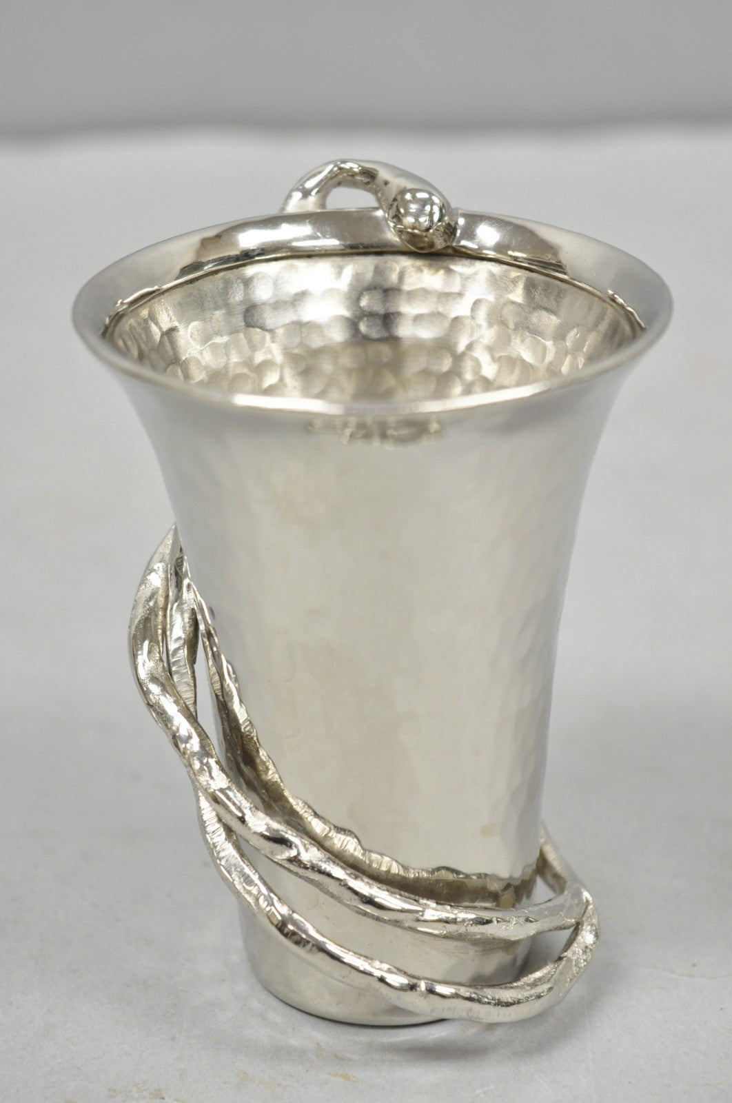 Michael Aram Twig Hand Hammered Stainless Steel Silver Plated Small Goblet Cup