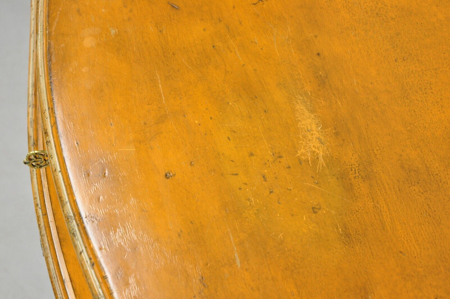 Antique Italian Rococo Orange Painted Bombe Commode Chest of Drawers