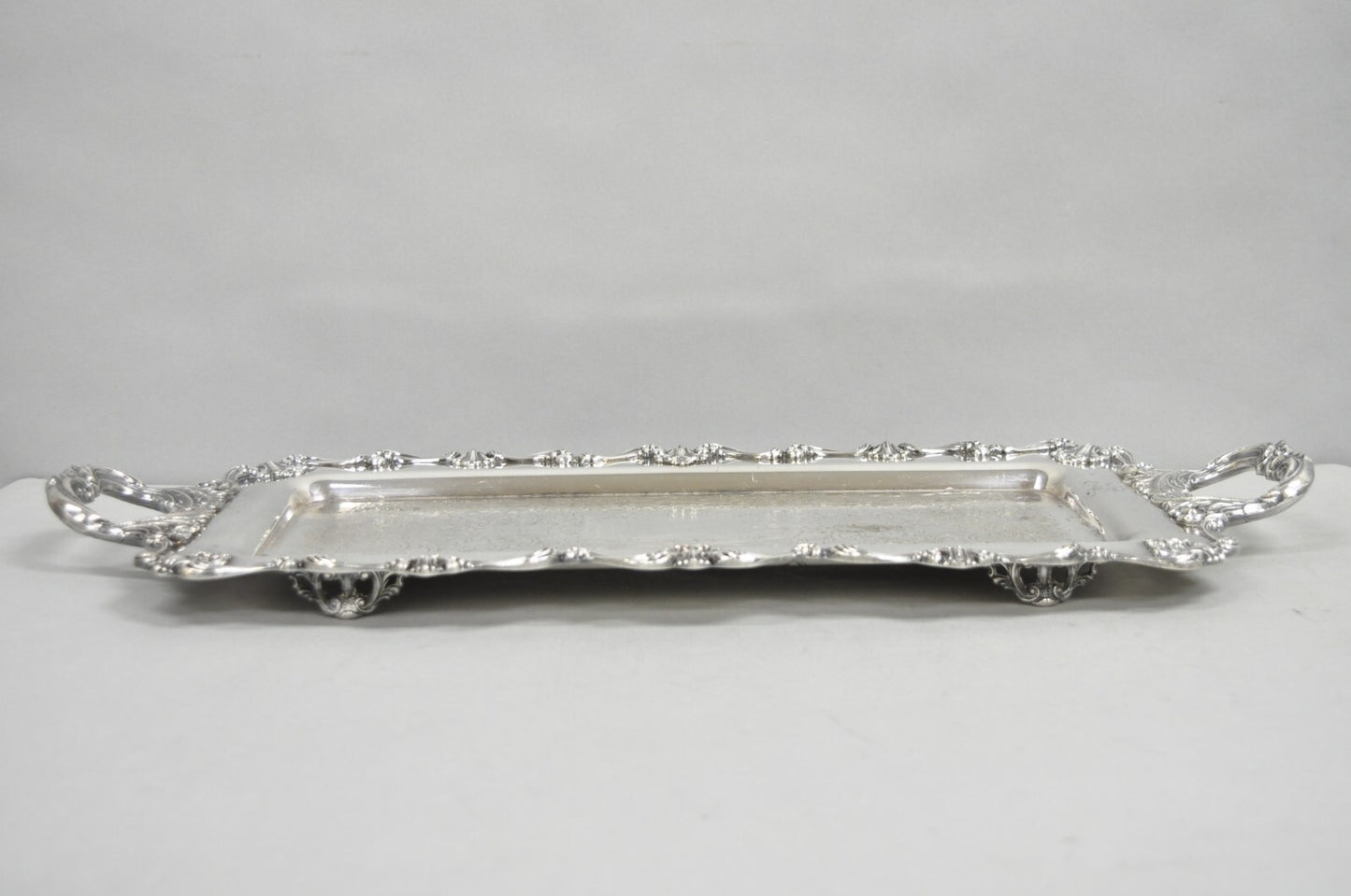 W&S Blackinton Victorian Silver Plated Narrow Serving Platter Dish Bar Tray
