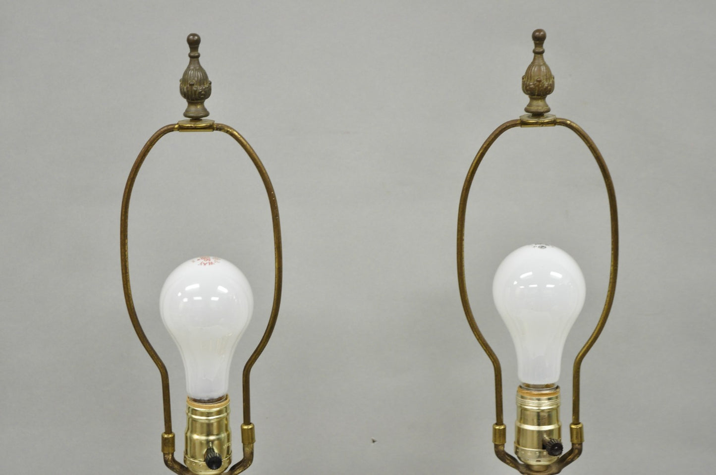 Juan Clara "Girl on Chair Playing with Kittens" Metal Figural Table Lamps - Pair