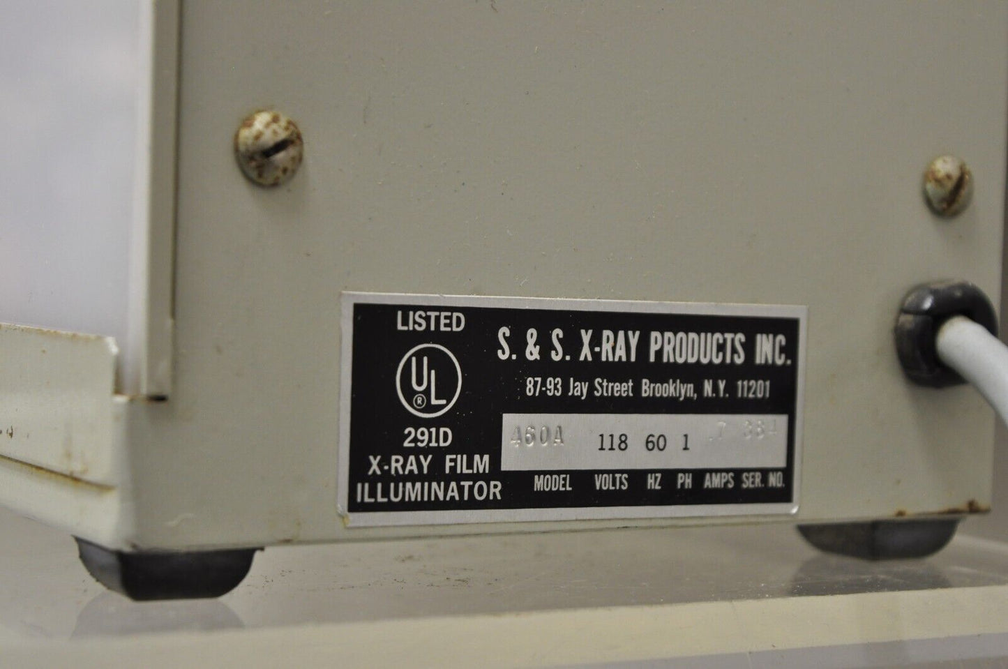 Vintage S&S X-Ray Products X-Ray Film Illuminator Model 460A