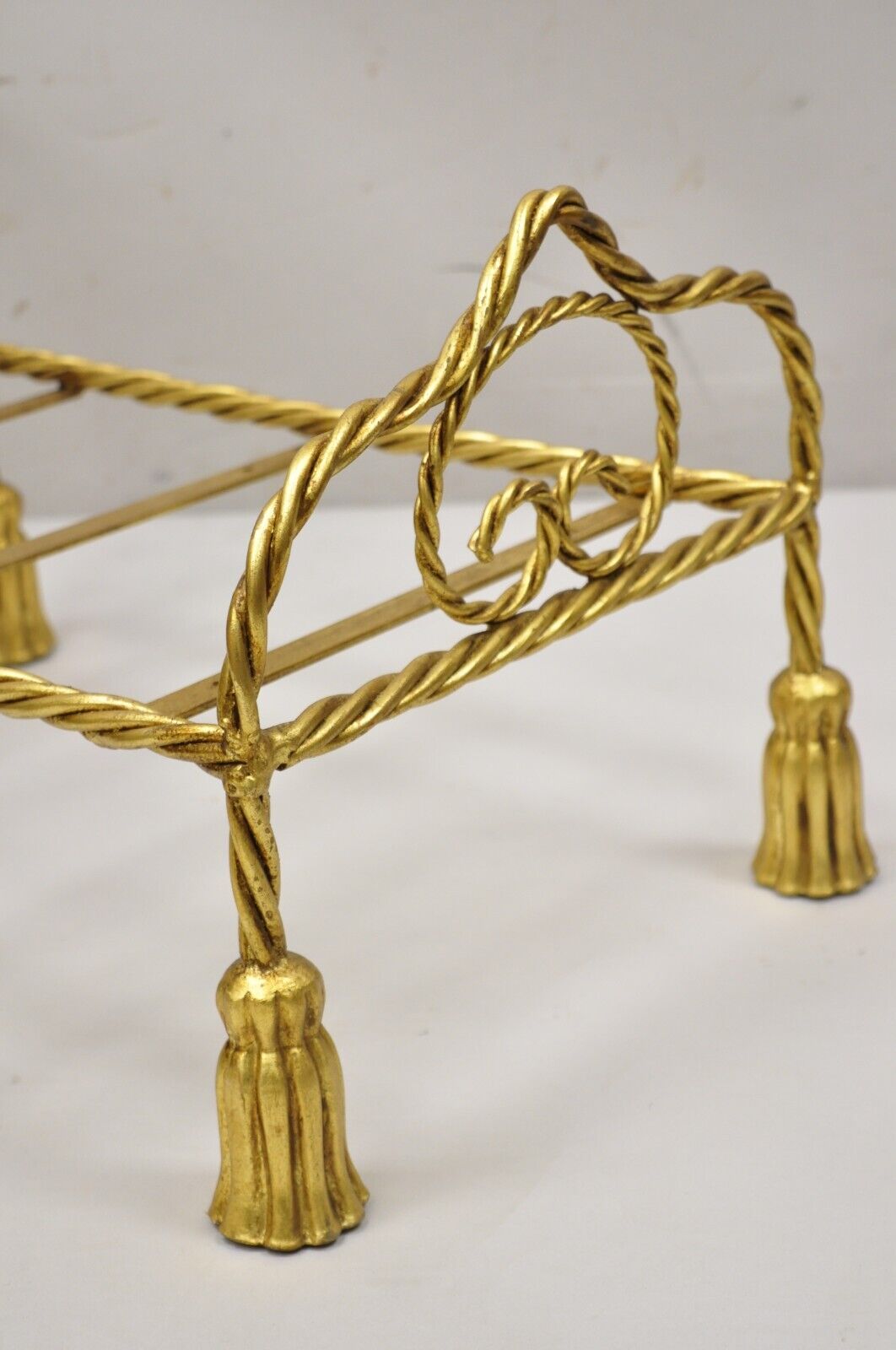 Vintage Italian Hollywood Regency Iron Tassel Frame Pet Cat Dog Bed or Doll Bed