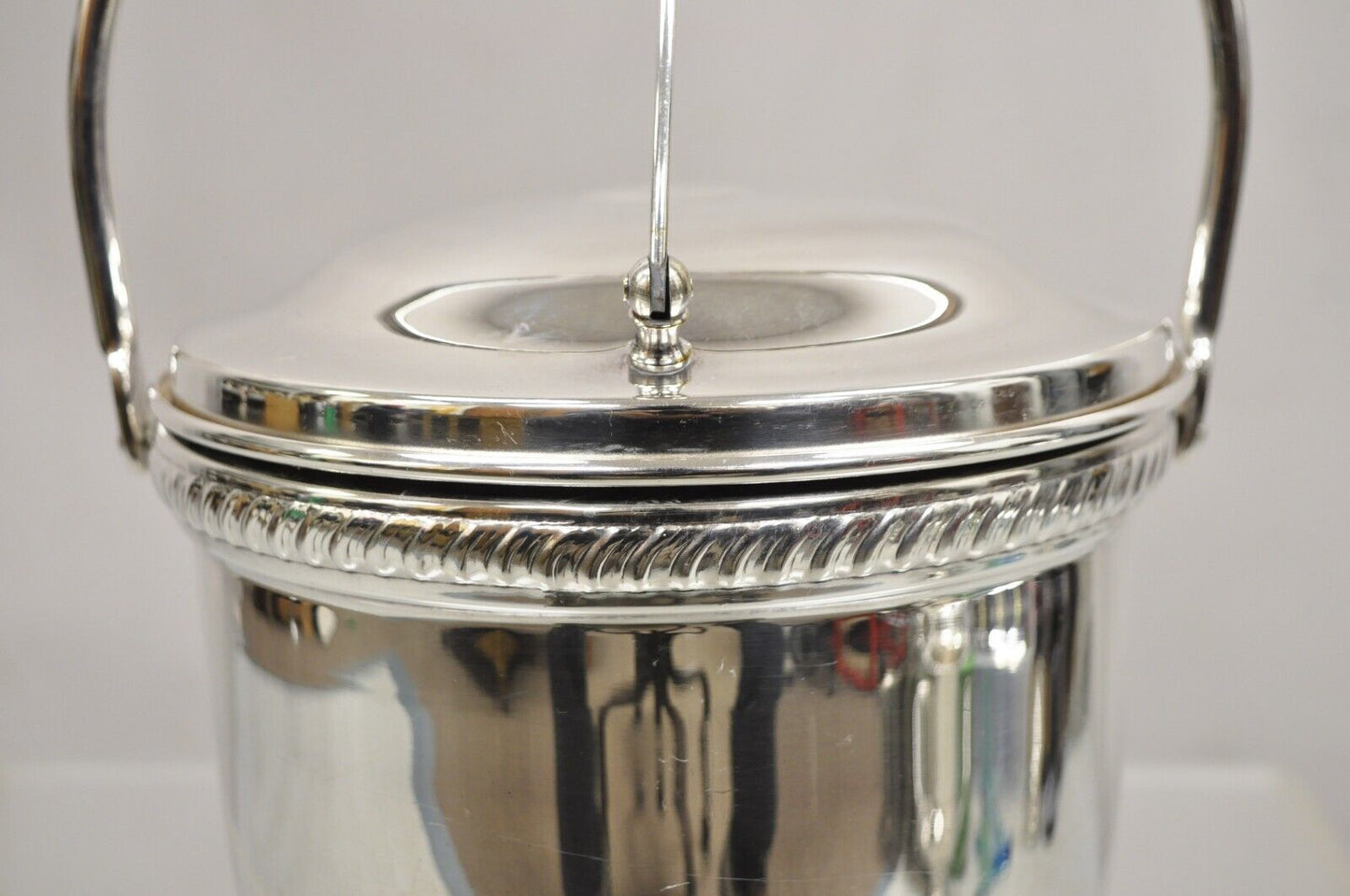 Vintage Victorian Style Reticulated Handle Silver Plated Ice Bucket by Bristol