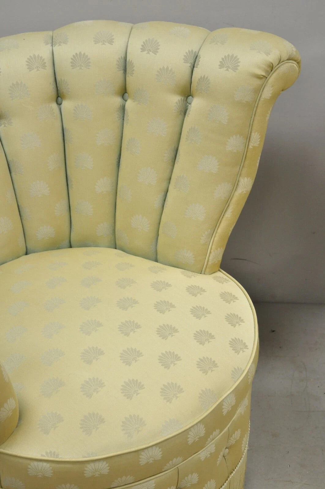 Antique French Art Deco Hollywood Regency Channel Back Club Lounge Chairs - Pair