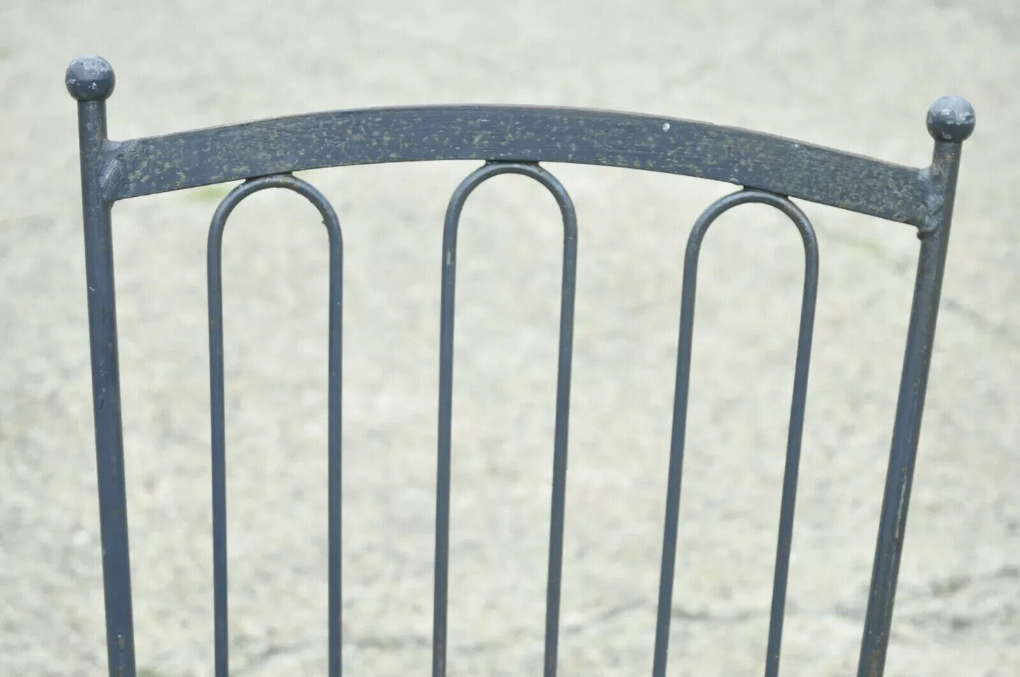 Vintage Mid Century Italian Modern Wrought Iron Patio Dining Chairs - Set of 4