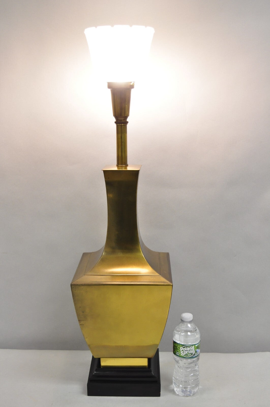 Vintage Chinoiserie Oriental Patinated Brass Jardiniere Table Lamp Attr. Chapman