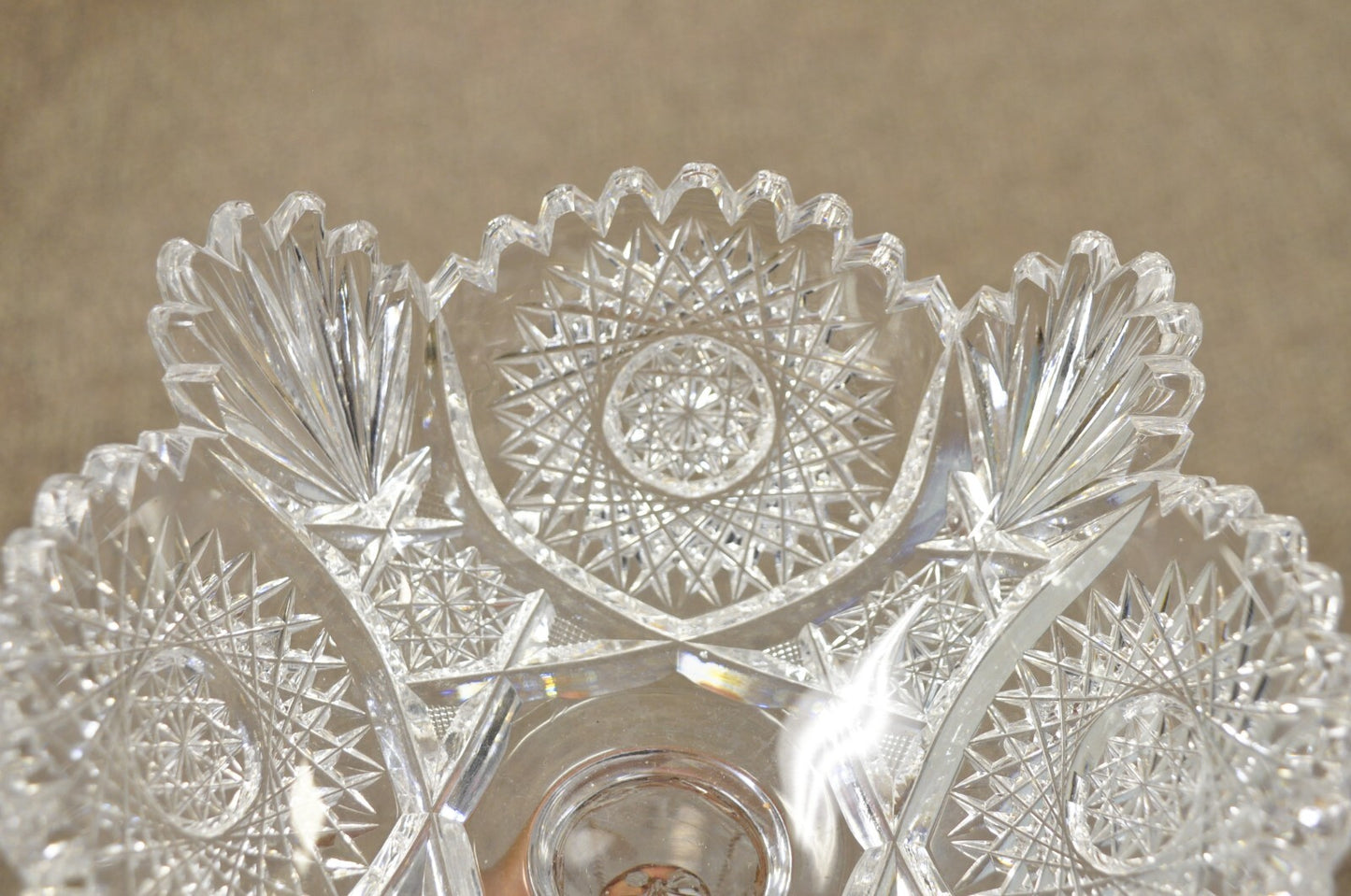 Antique Brilliant Cut Crystal Glass Candy Compote Pedestal Nut Dish - a Pair