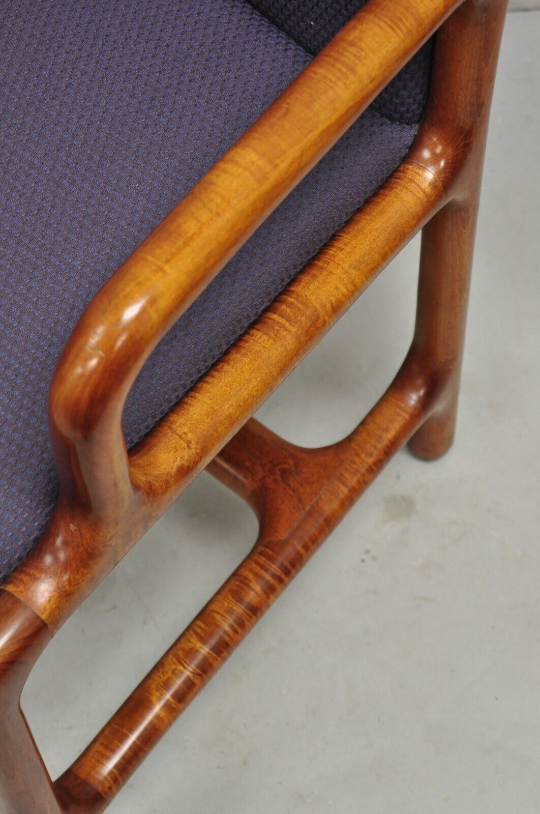 Vintage Helikon Mid Century Modern Sculpted Cherry Wood Lounge Chairs - a Pair