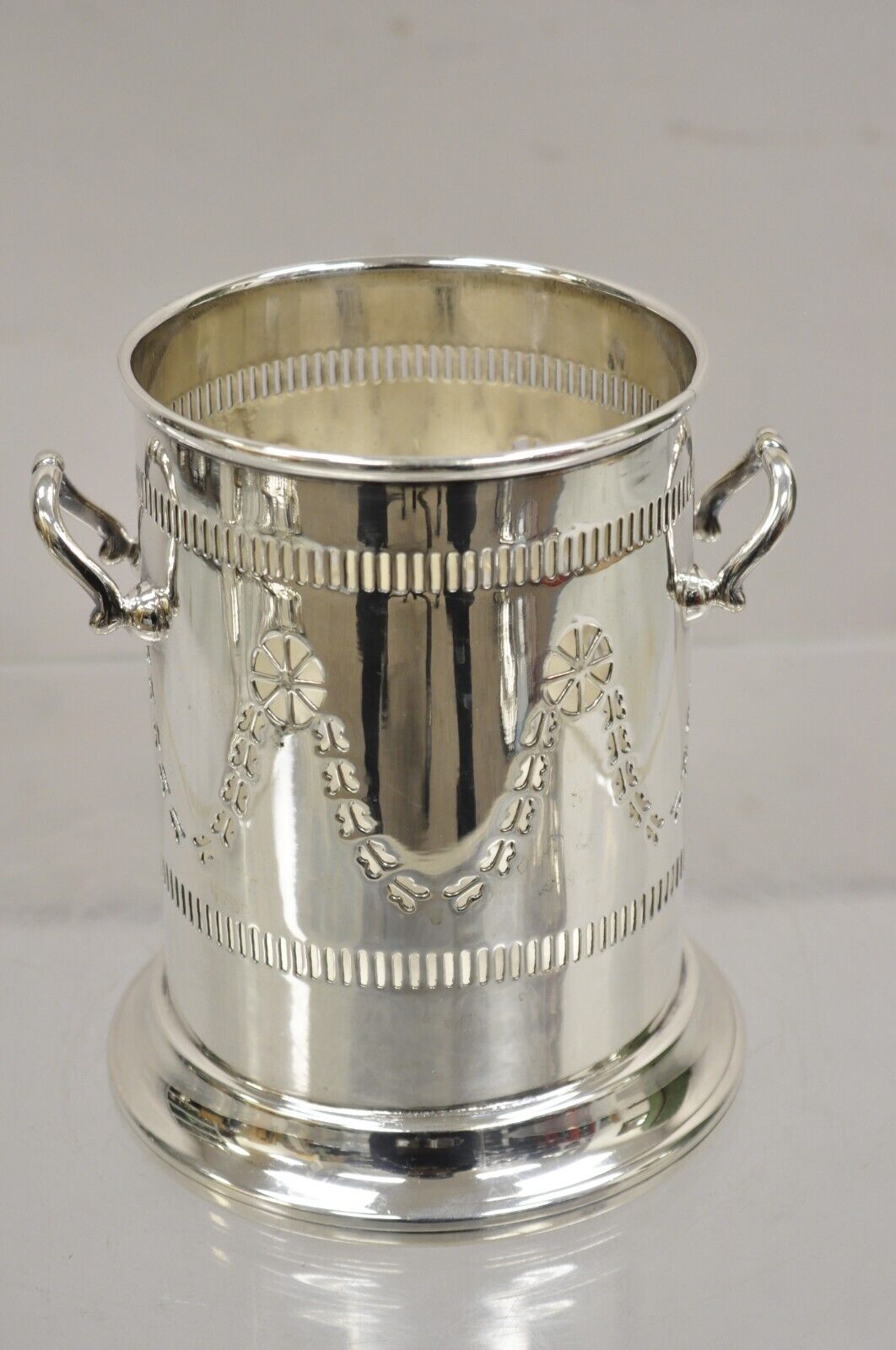 Vintage M. Bros English Edwardian Silver Plated Wine Champagne Bottle Coaster