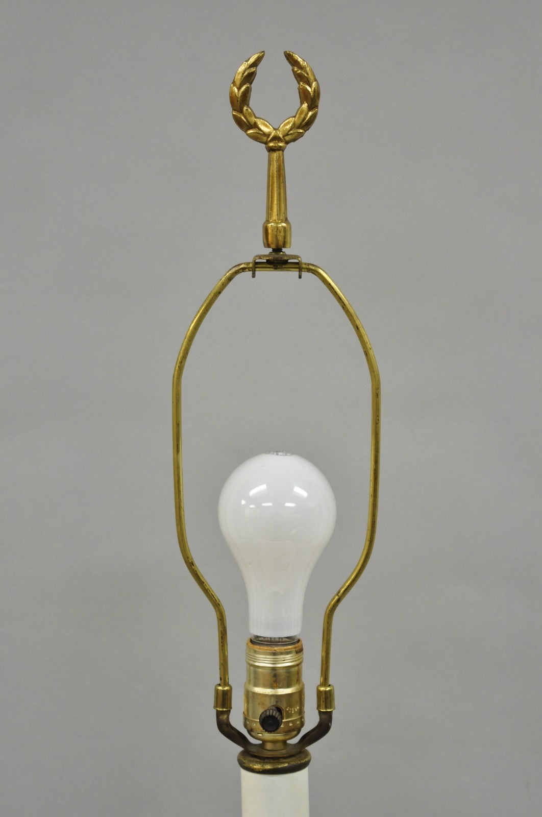 Vintage Hollywood Regency Gold Brass Tall Candlestick Table Lamp Made In Japan