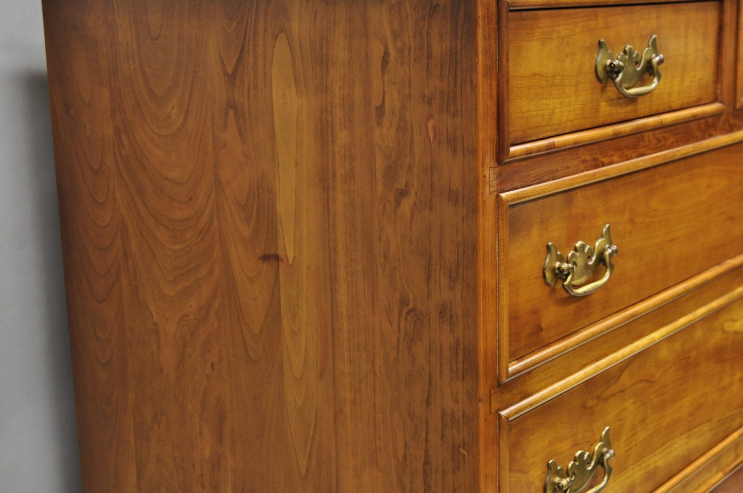 Vintage L&JG Stickley Cherry Wood Chippendale Style 6 Drawer Tall Chest Dresser