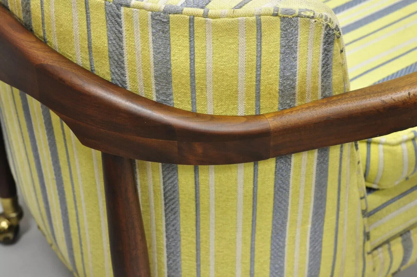 Mid Century Modern Adrian Pearsall Style Walnut Barrel Back Club Lounge Chair
