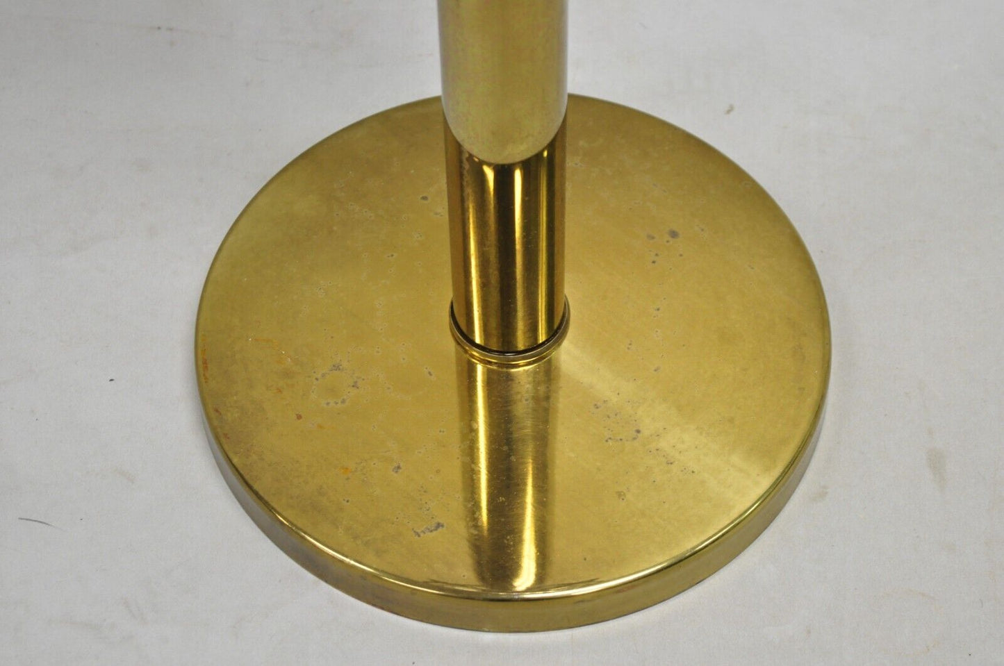 Hollywood Regency Modern Brass Glass Champagne Wine Chiller Ice Bucket on Stand
