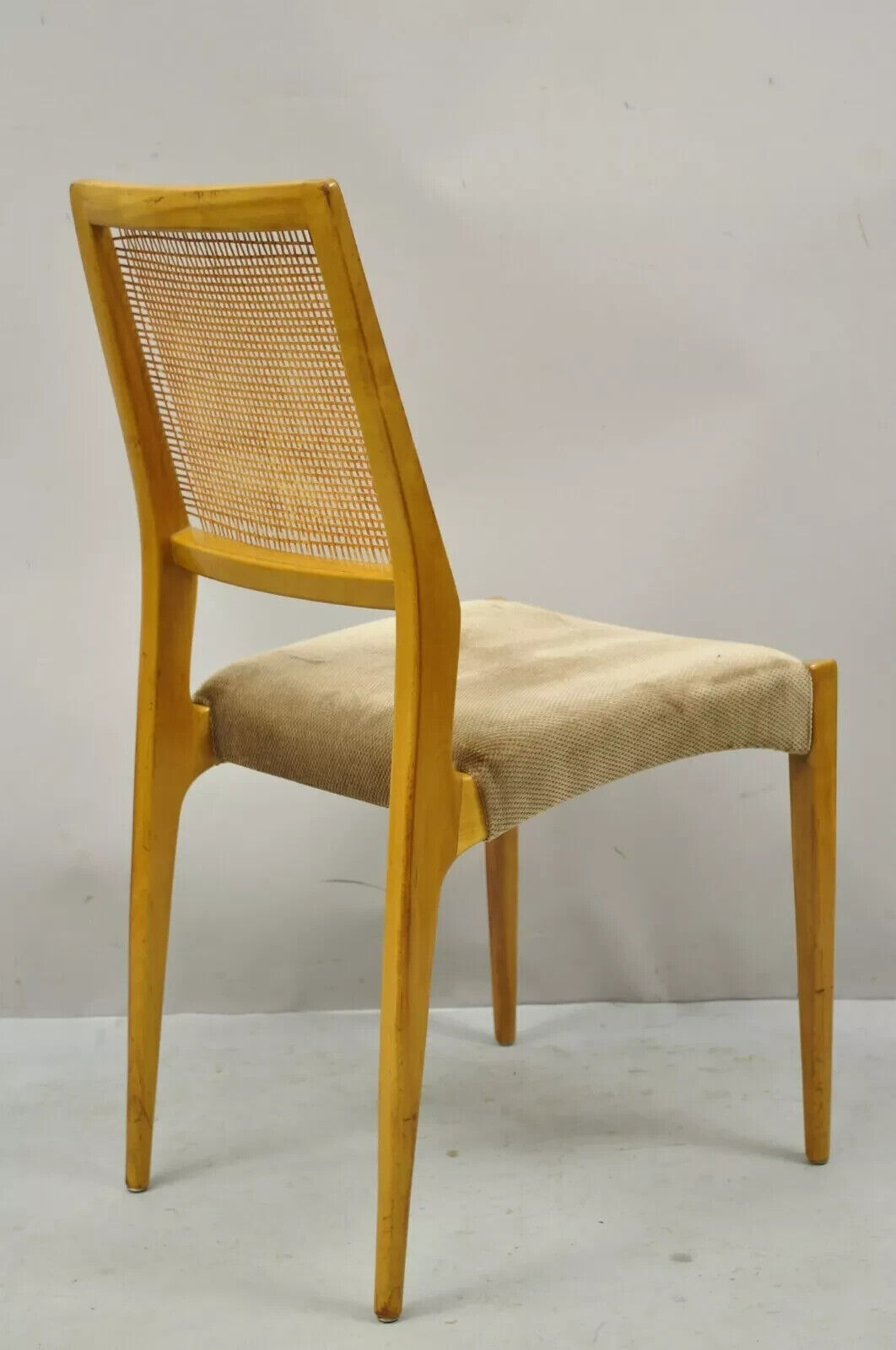 Vintage Mid Century Danish Modern Birch Wood Cane Back Dining Chairs - Set of 6